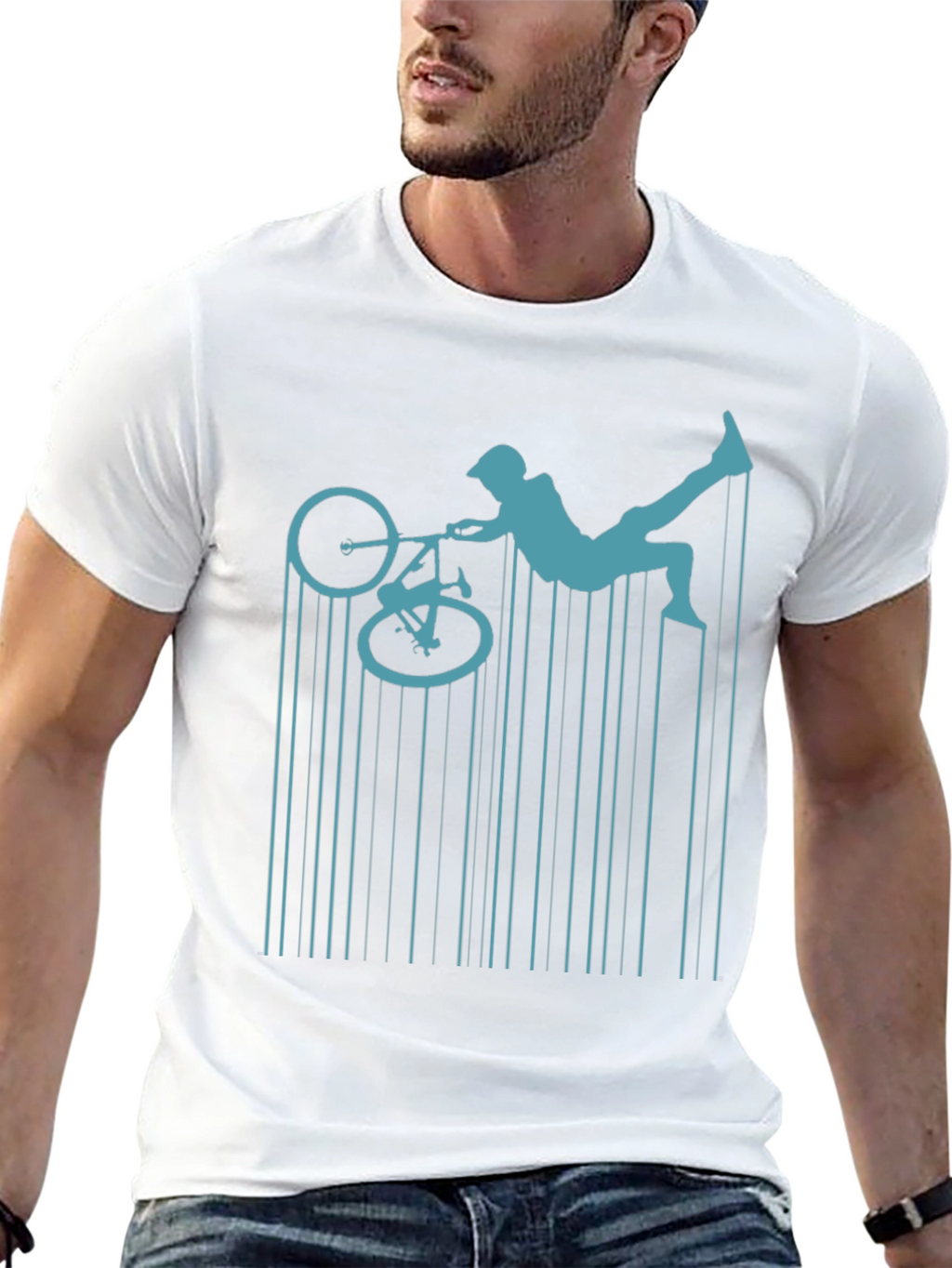 BMX Rider Graphic Tee - Black Cotton Shirt