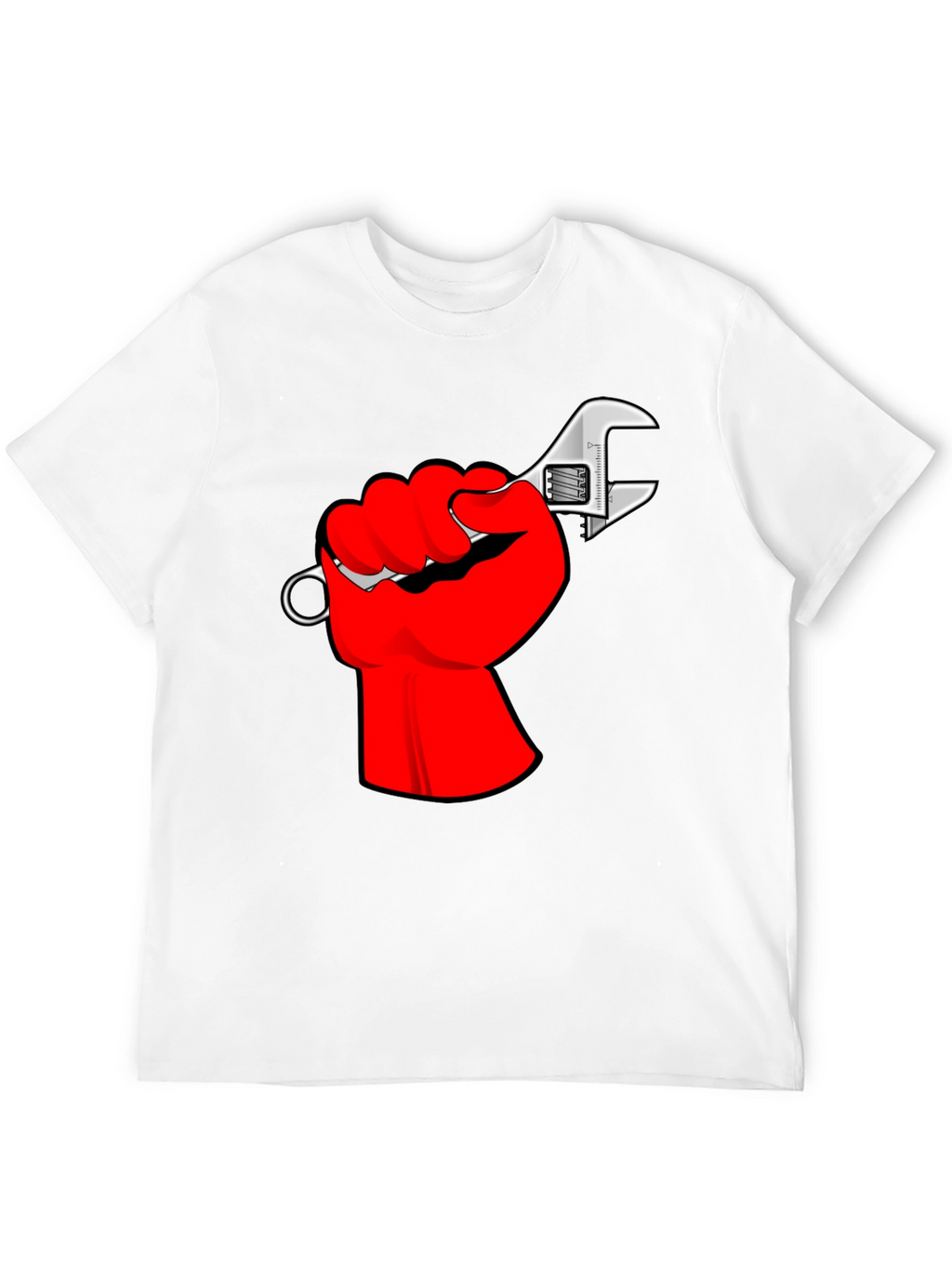 Red Fist Wrench Graphic T-Shirt - Black