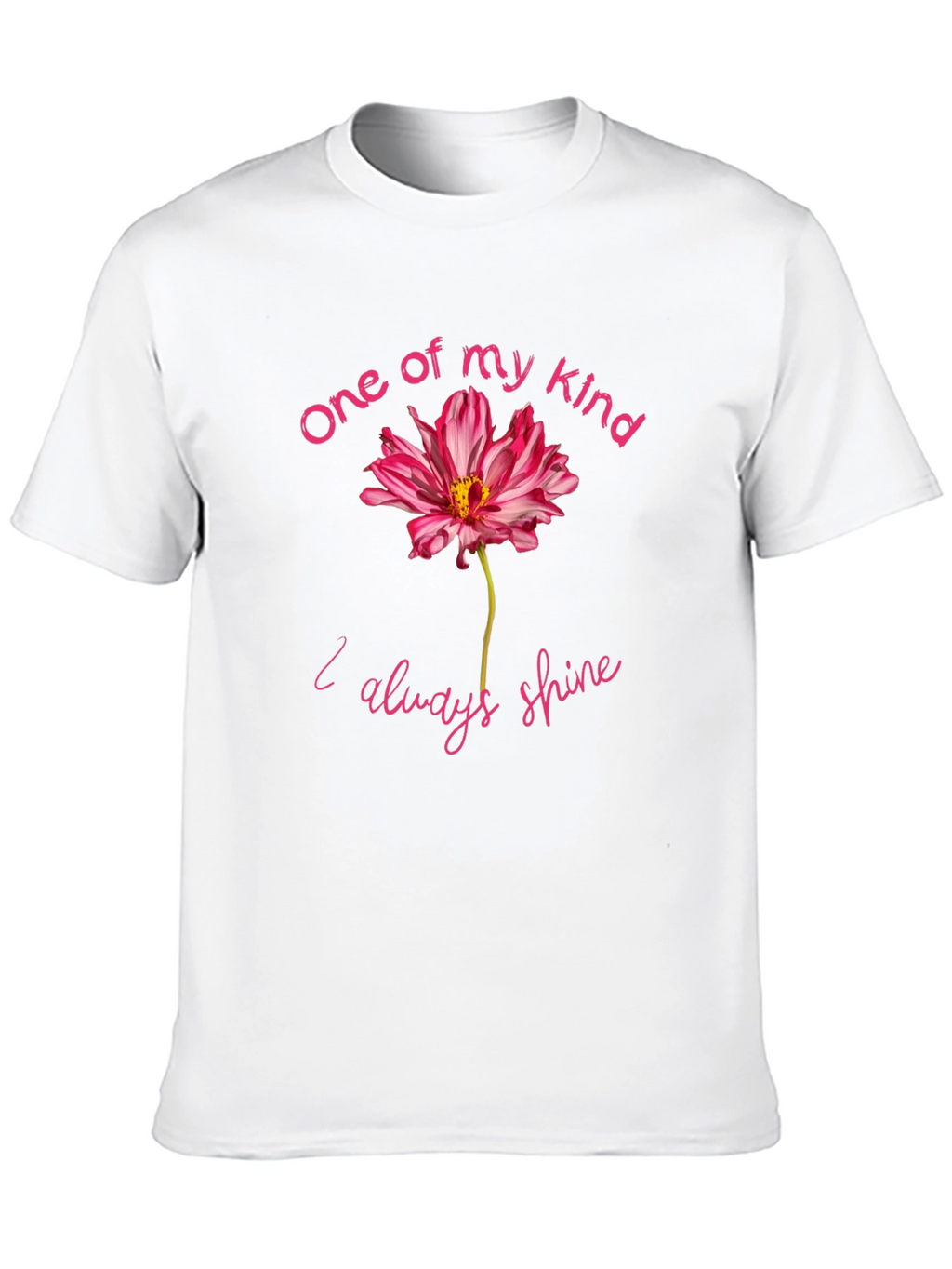 One of a Kind Flower Graphic Black T-Shirt