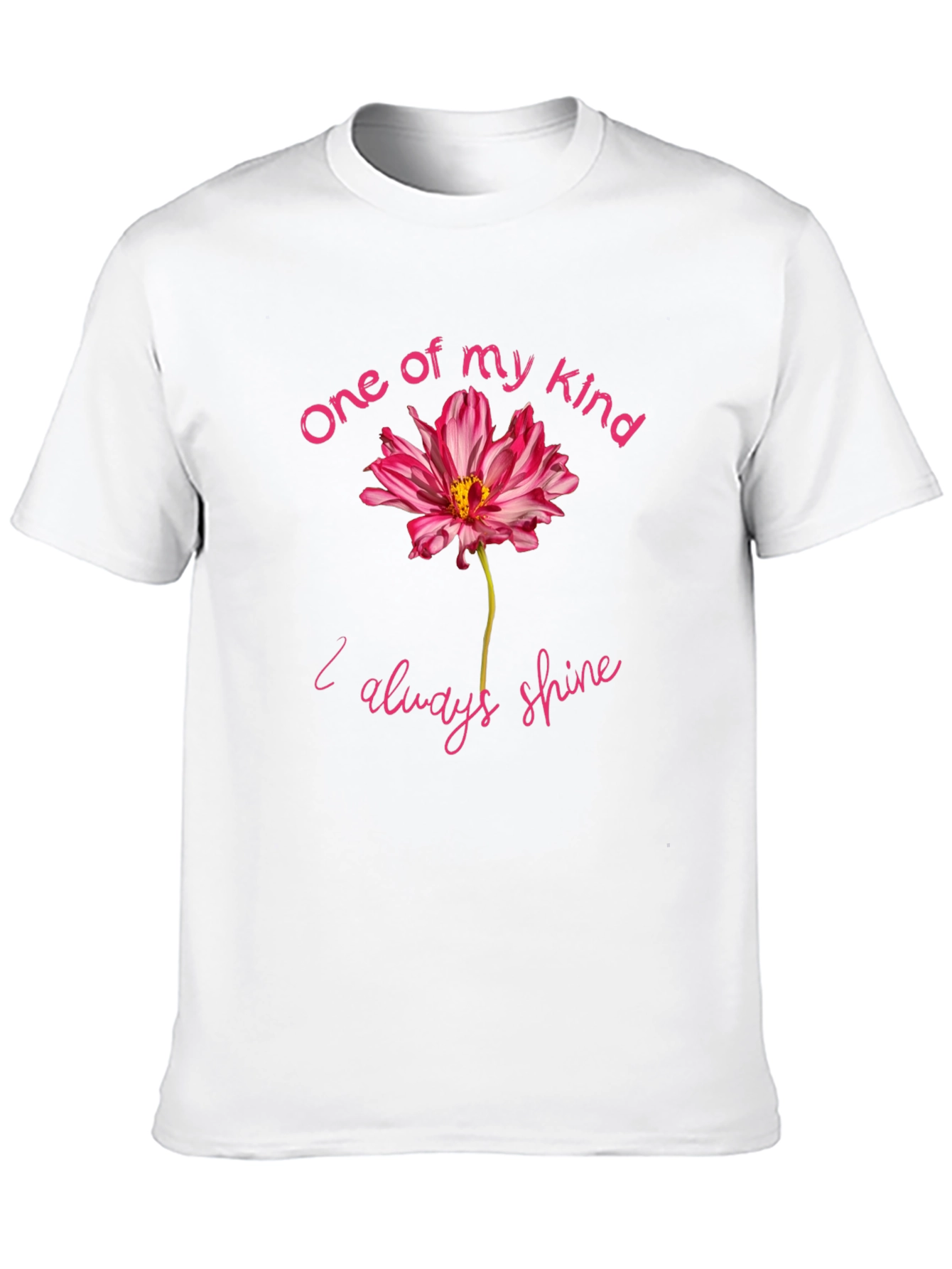 One of a Kind Flower Graphic Black T-Shirt