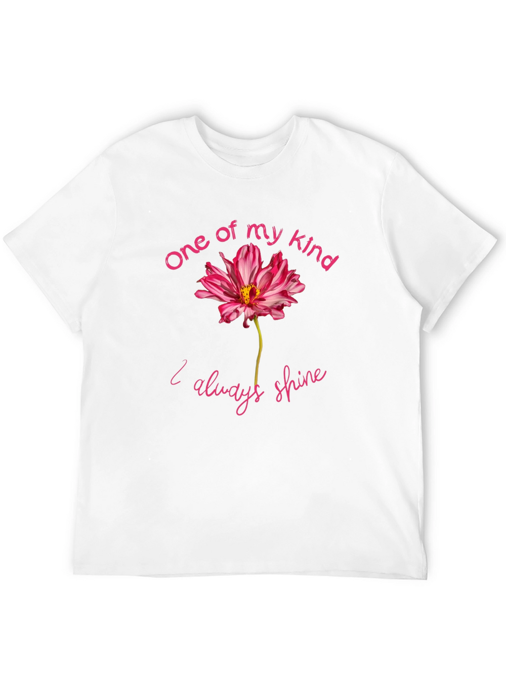 One of a Kind Flower Graphic Black T-Shirt