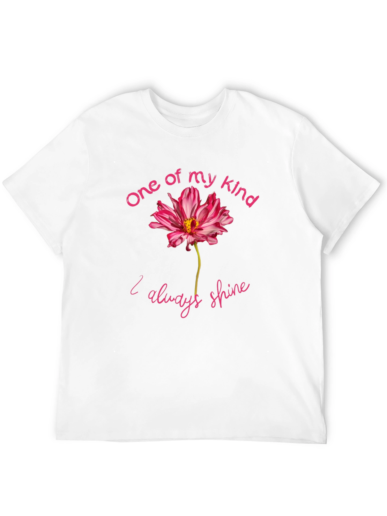 One of a Kind Flower Graphic Black T-Shirt