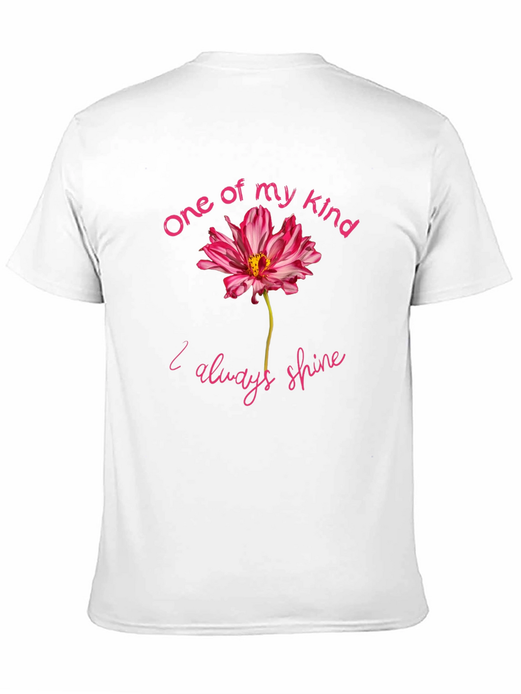 One of a Kind Flower Graphic Black T-Shirt