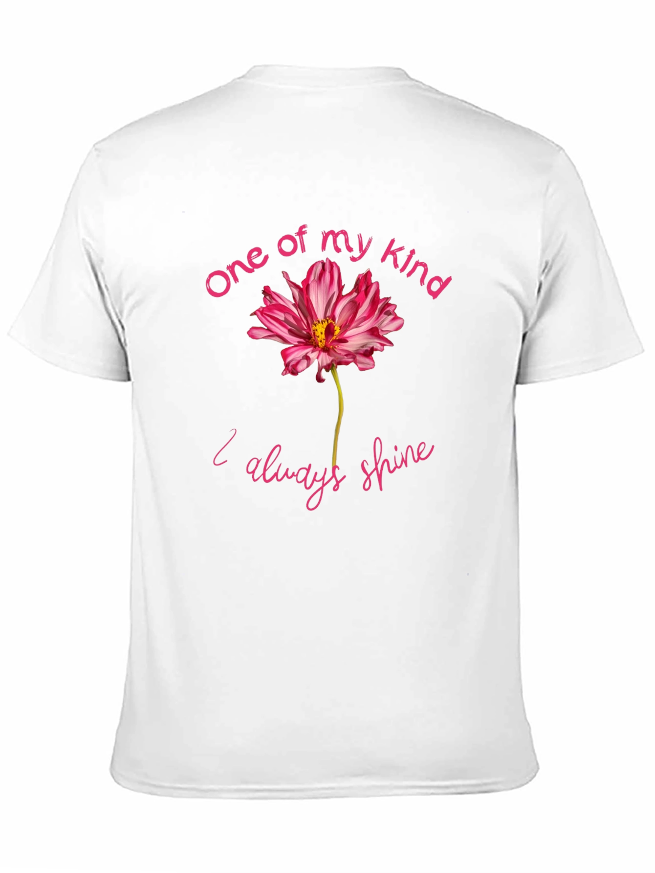 One of a Kind Flower Graphic Black T-Shirt