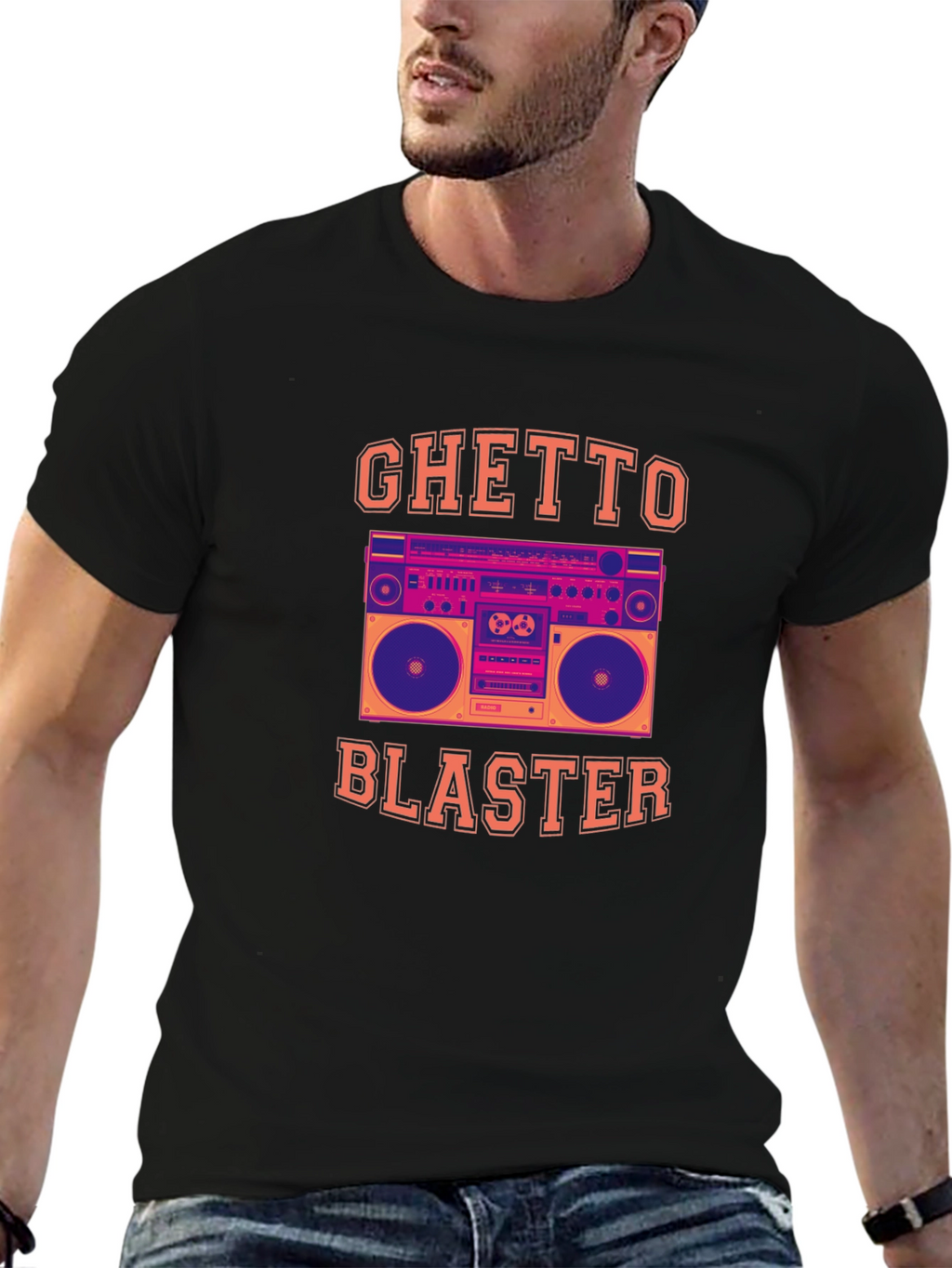 Ghetto Blaster Graphic Tee - Retro Boombox T-Shirt