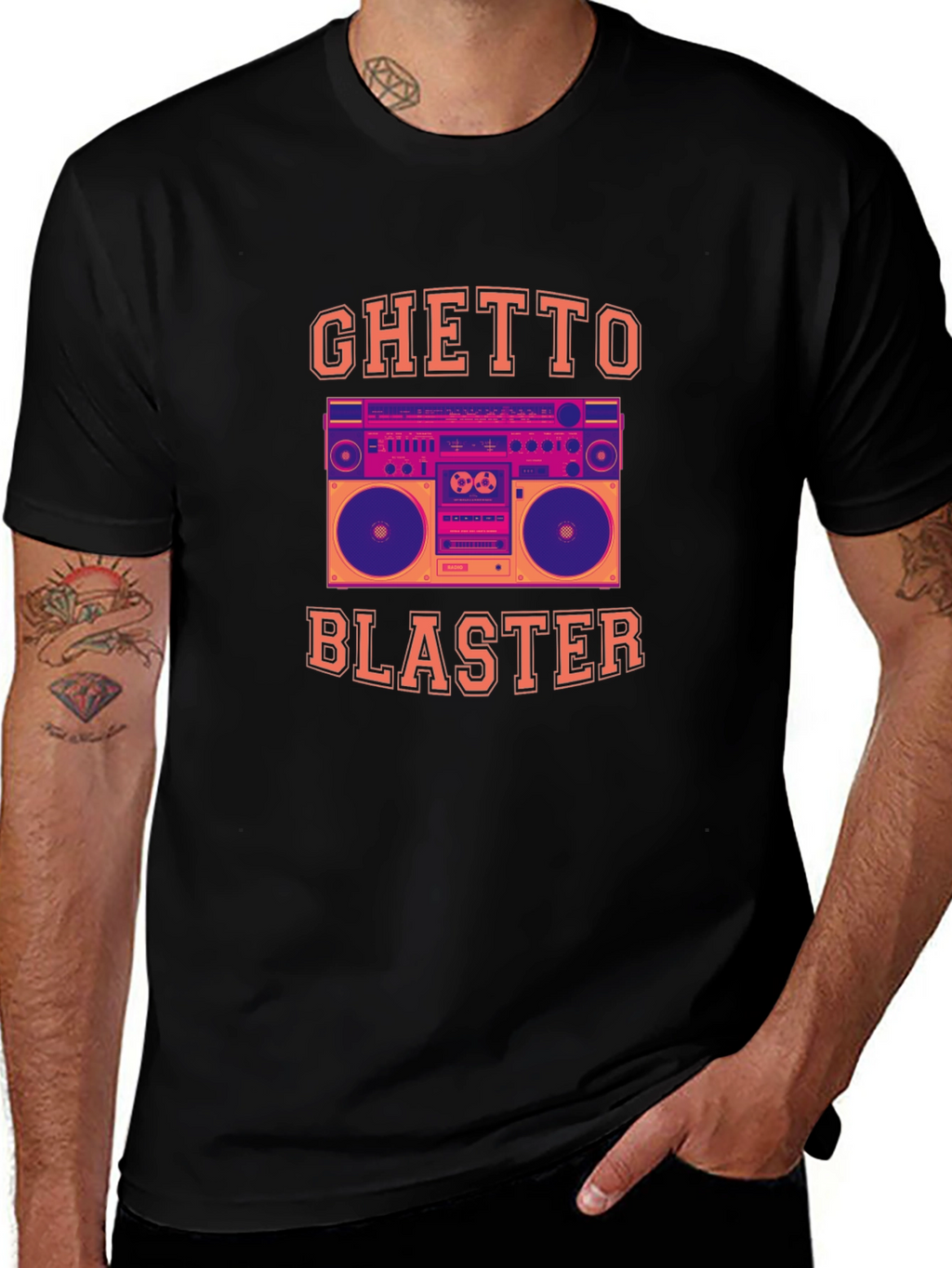Ghetto Blaster Graphic Tee - Retro Boombox T-Shirt