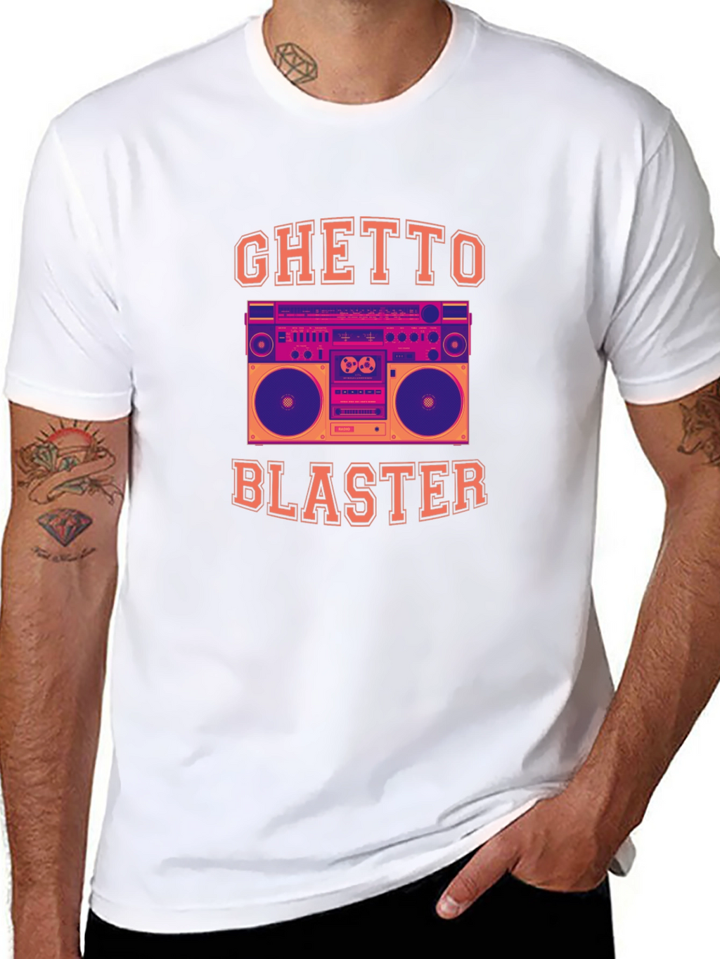Ghetto Blaster Graphic Tee - Retro Boombox T-Shirt