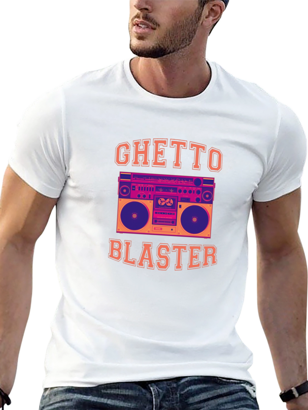 Ghetto Blaster Graphic Tee - Retro Boombox T-Shirt