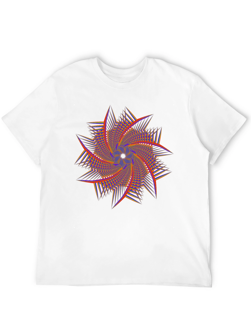 Geometric Swirl Graphic Tee - Black