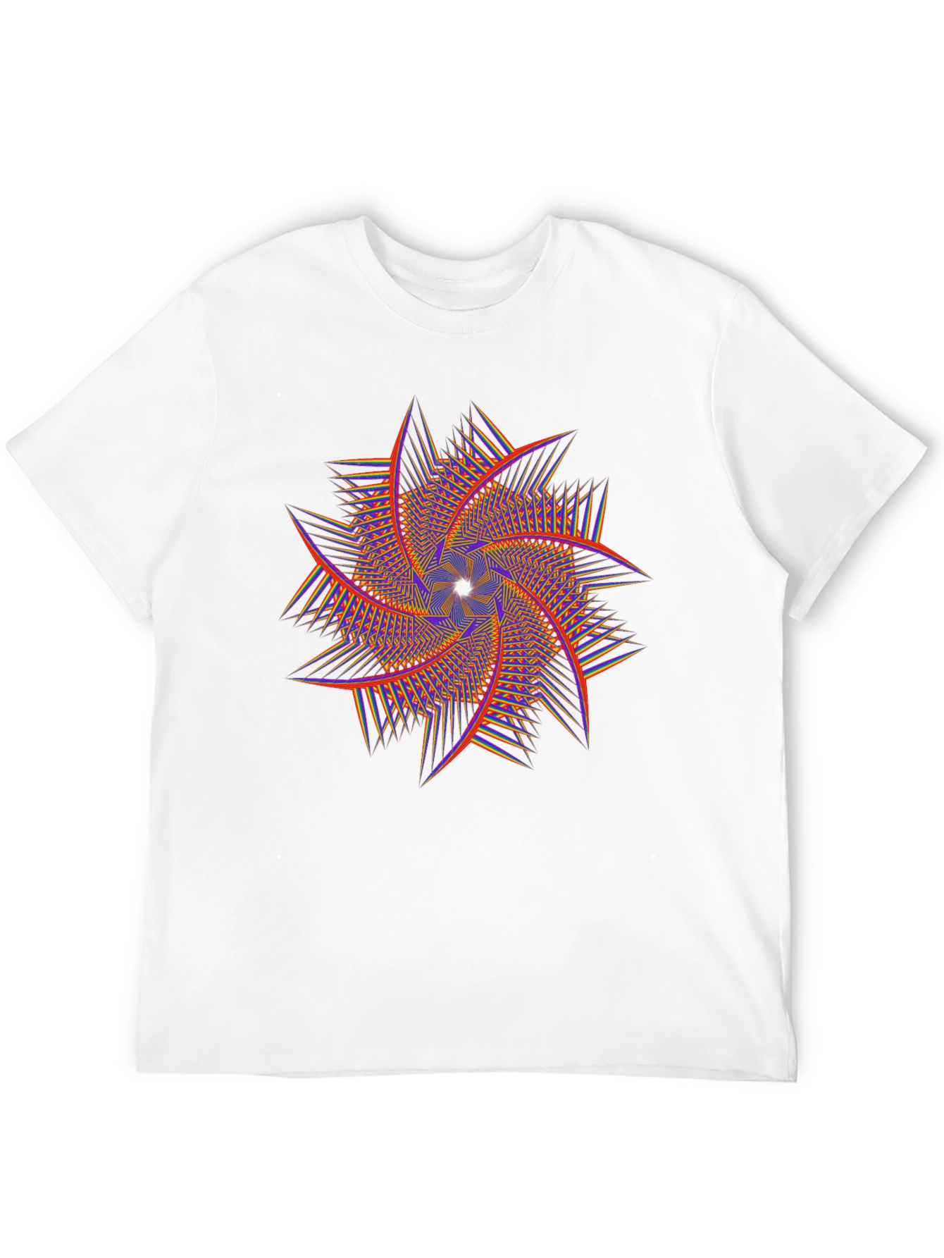 Geometric Swirl Graphic Tee - Black