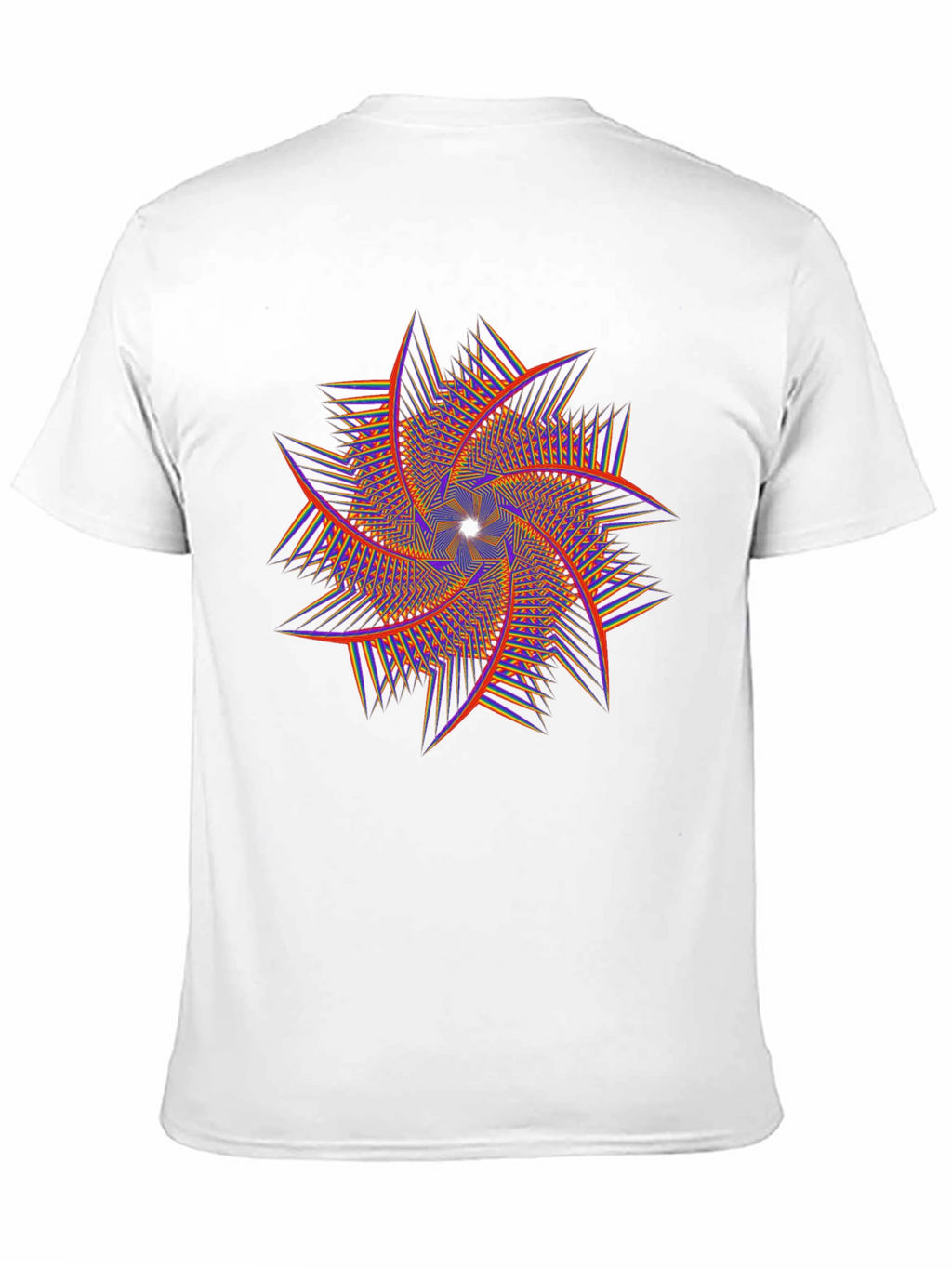 Geometric Swirl Graphic Tee - Black
