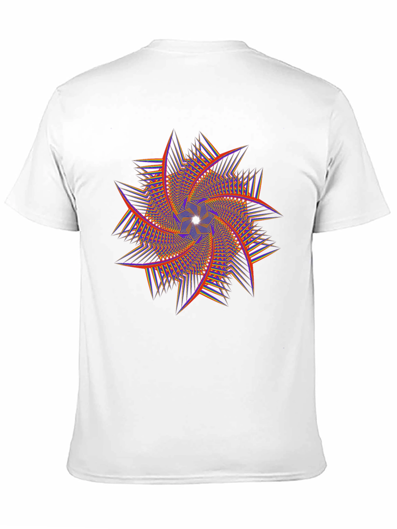 Geometric Swirl Graphic Tee - Black
