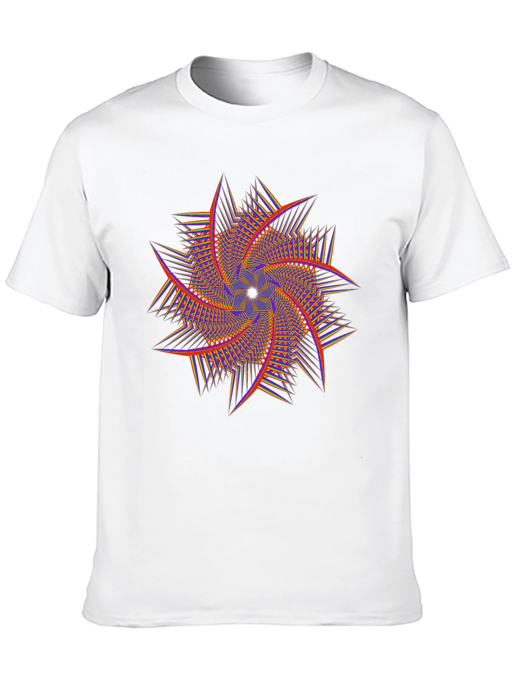 Geometric Swirl Graphic Tee - Black