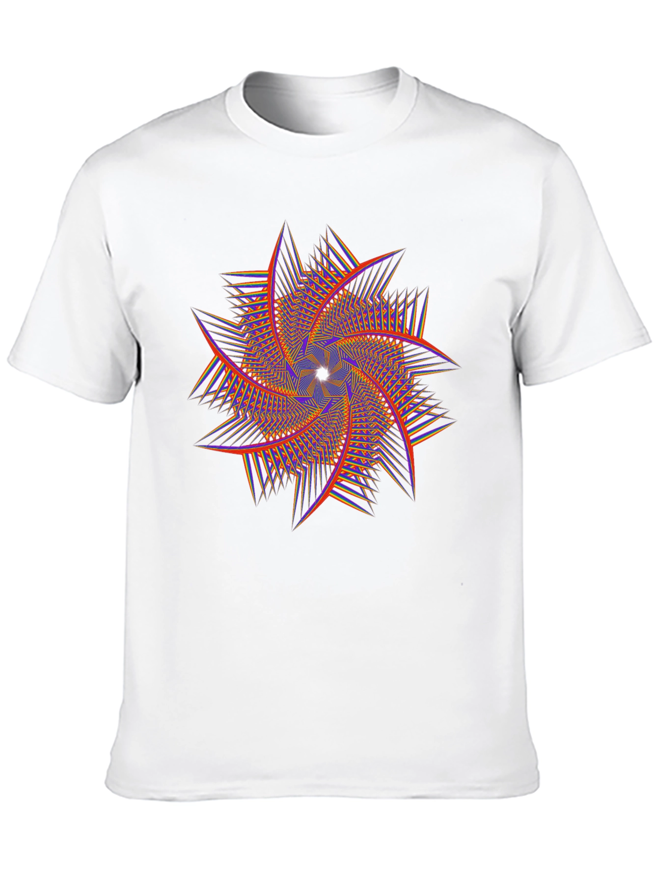 Geometric Swirl Graphic Tee - Black