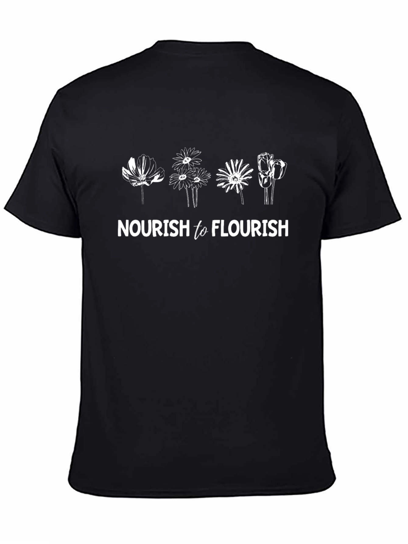 Nourish to Flourish Graphic Tee - Black