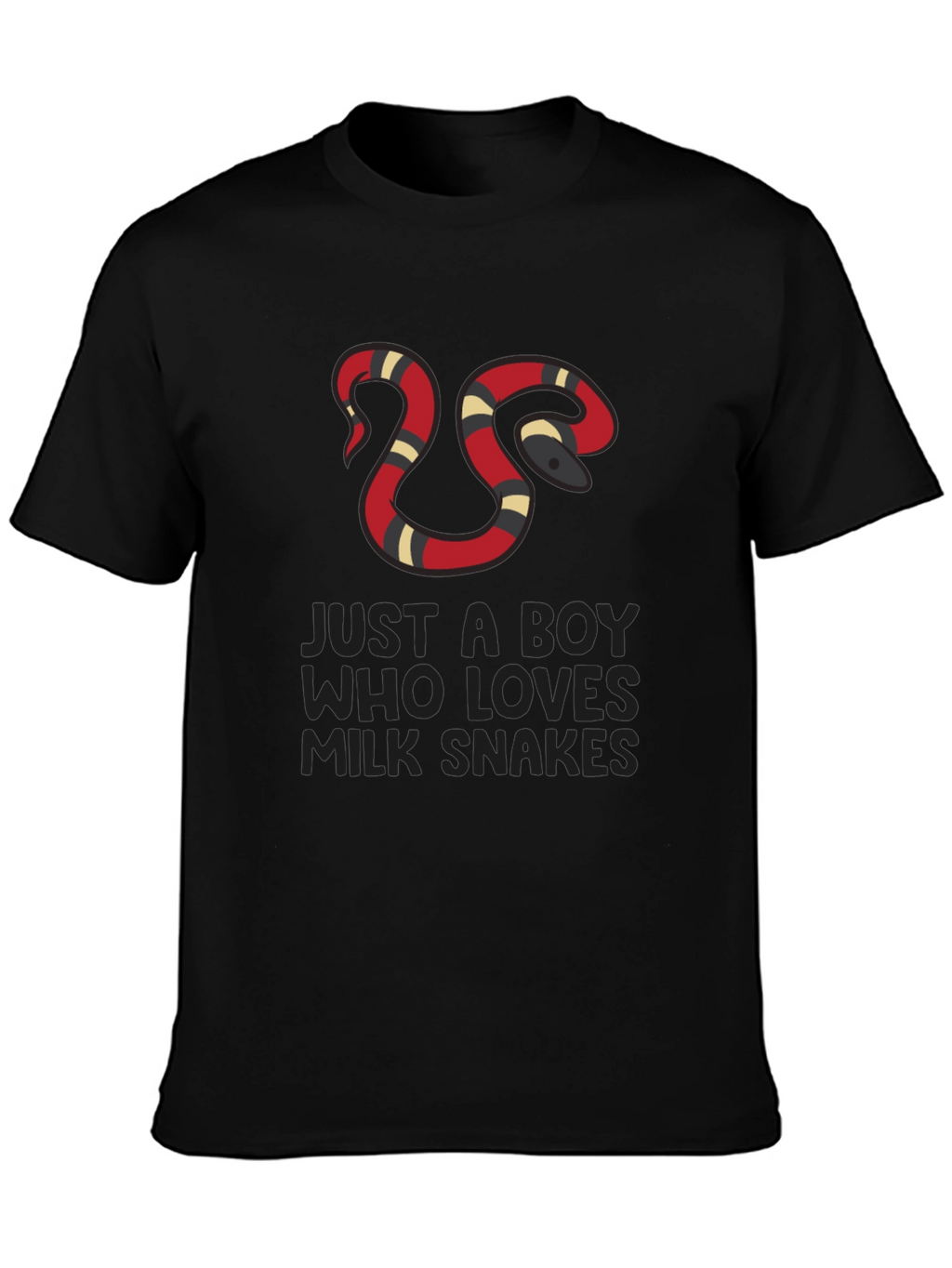 Boy Who Loves Milk Snakes Black T-Shirt