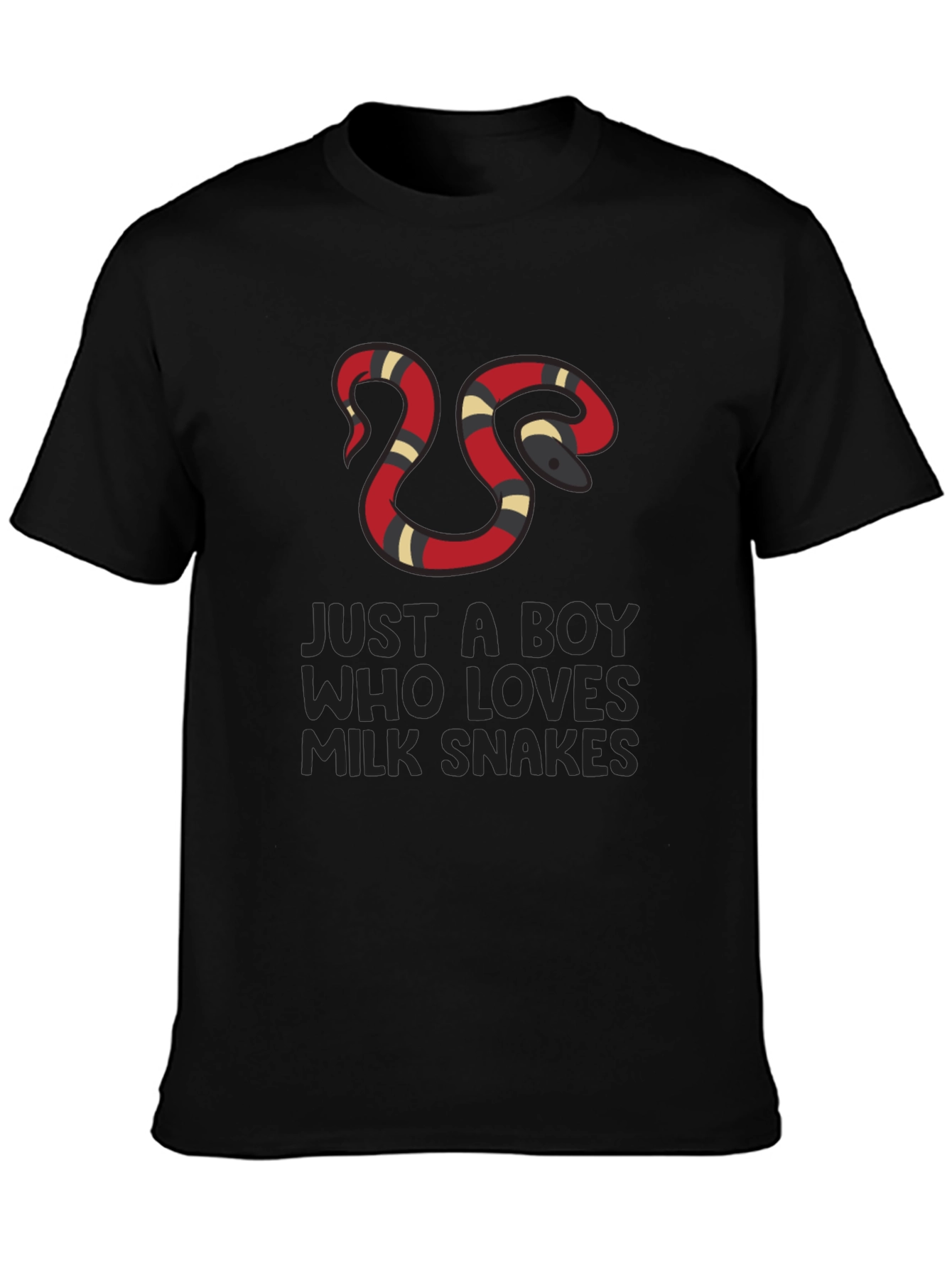 Boy Who Loves Milk Snakes Black T-Shirt