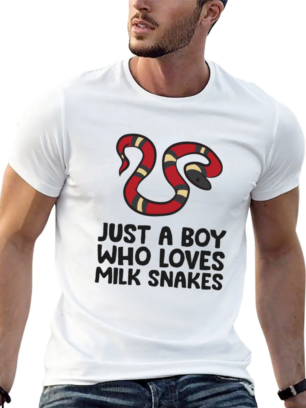 Boy Who Loves Milk Snakes Black T-Shirt