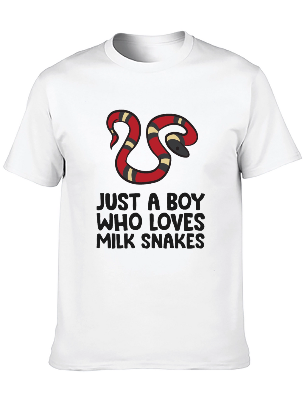 Boy Who Loves Milk Snakes Black T-Shirt