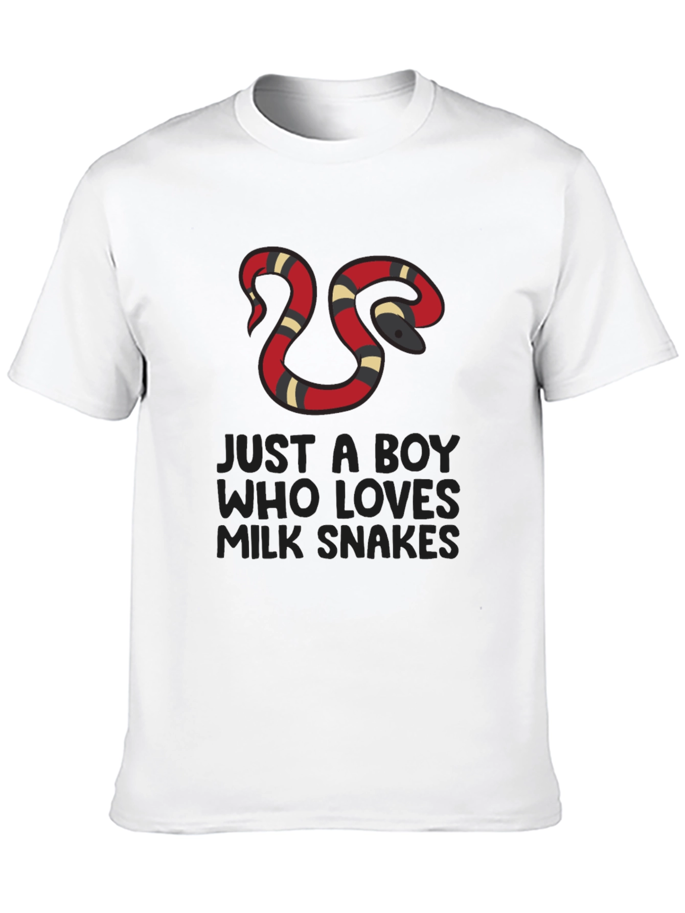 Boy Who Loves Milk Snakes Black T-Shirt