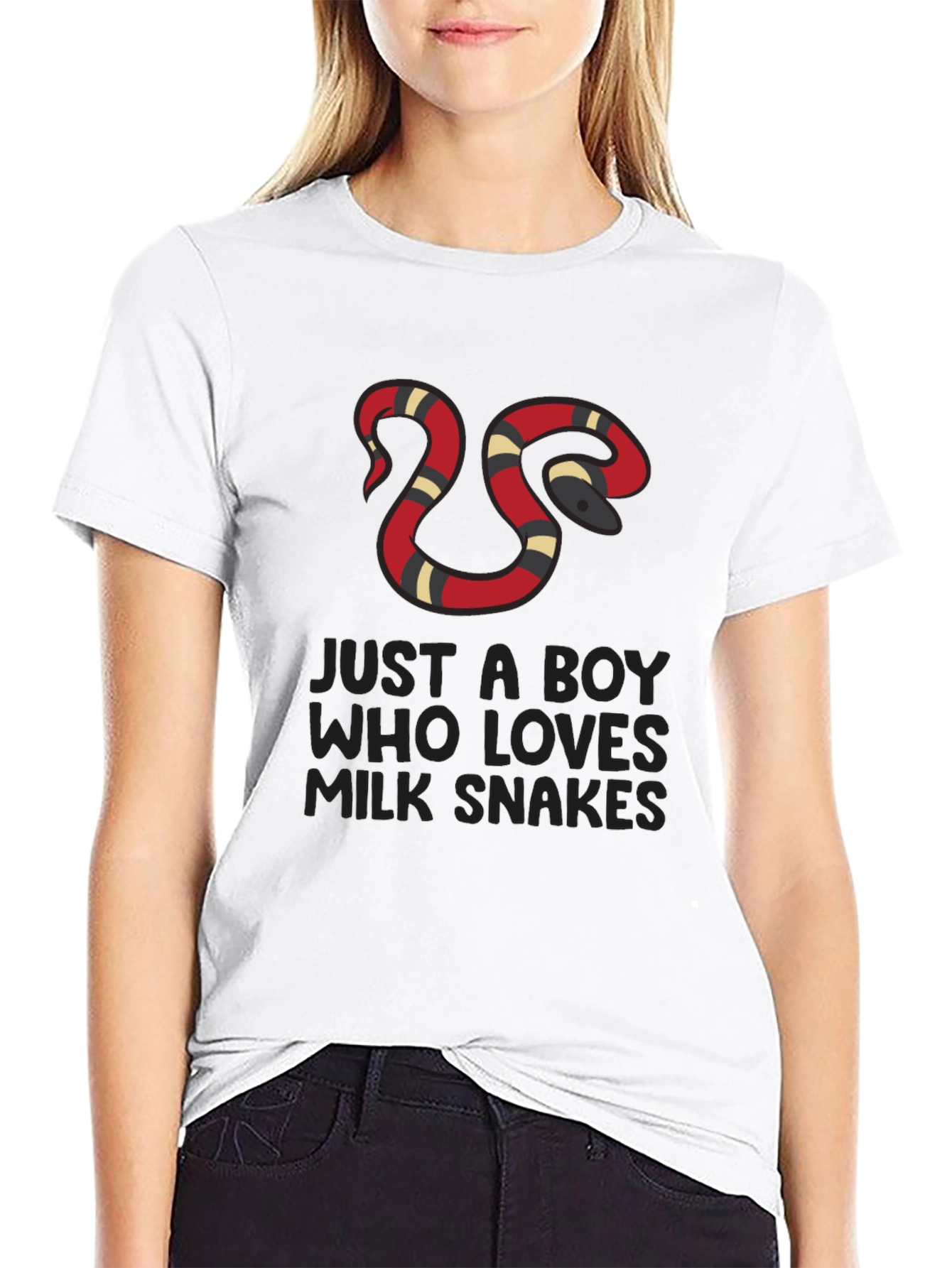 Boy Who Loves Milk Snakes Black T-Shirt
