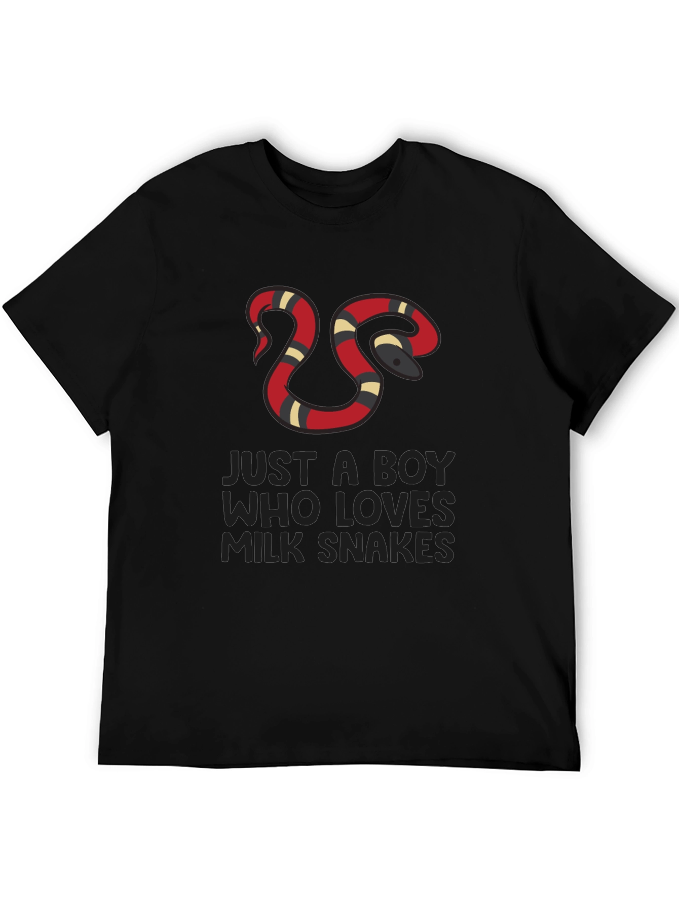 Boy Who Loves Milk Snakes Black T-Shirt