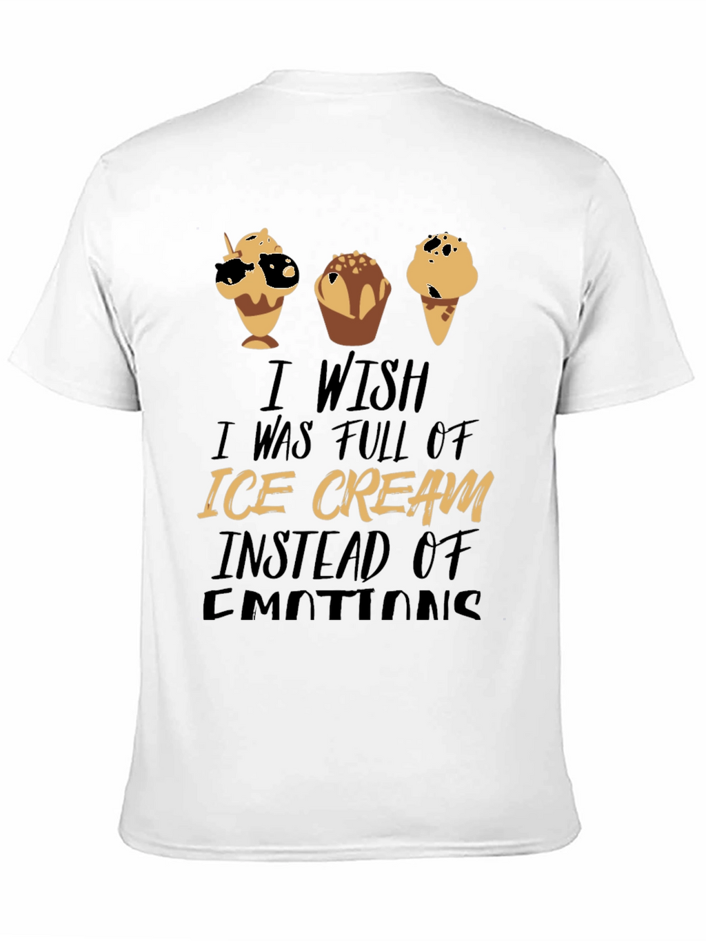 Ice Cream Emotions Black Graphic T-Shirt
