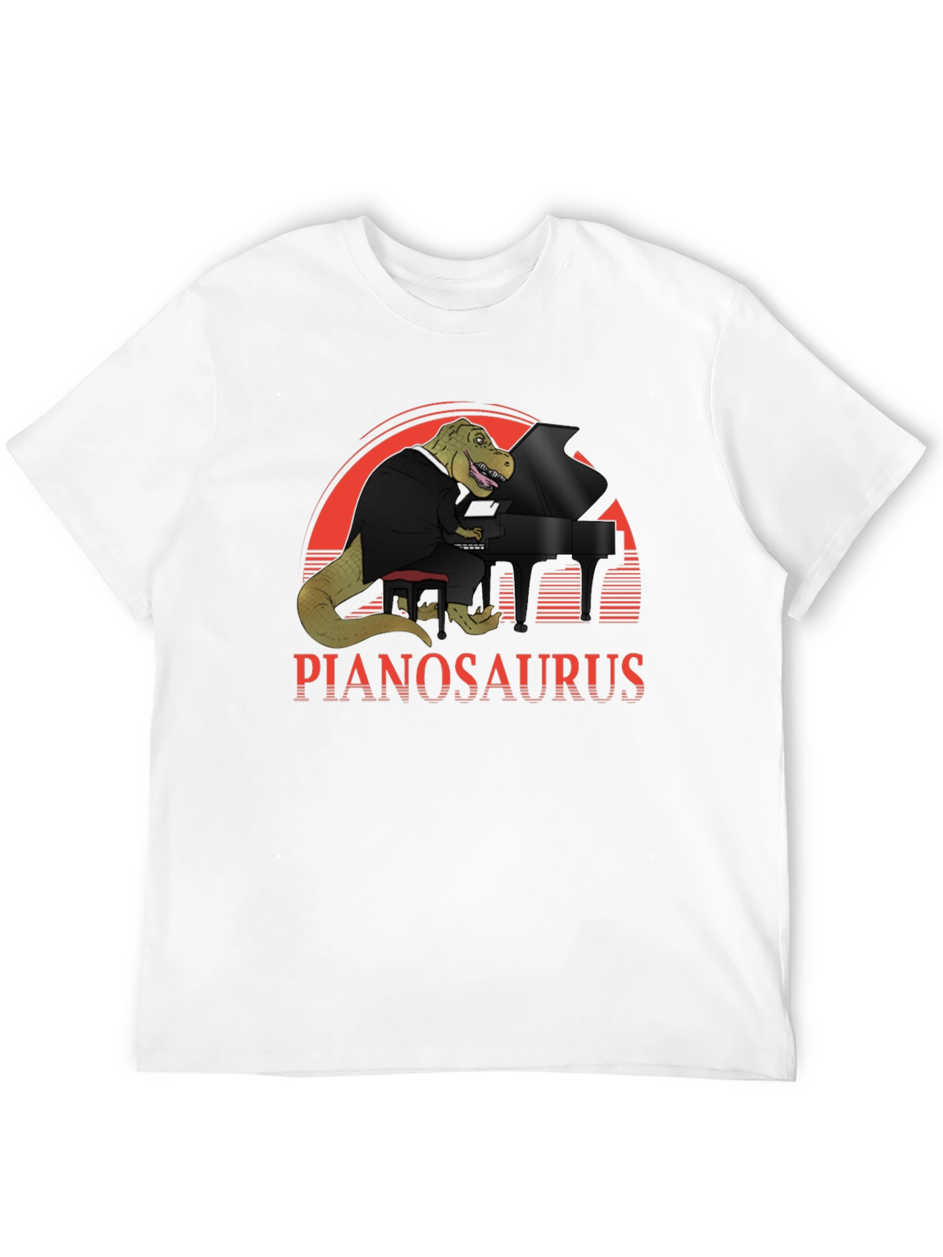 Pianosaurus T-Shirt - Dinosaur Piano Player Tee