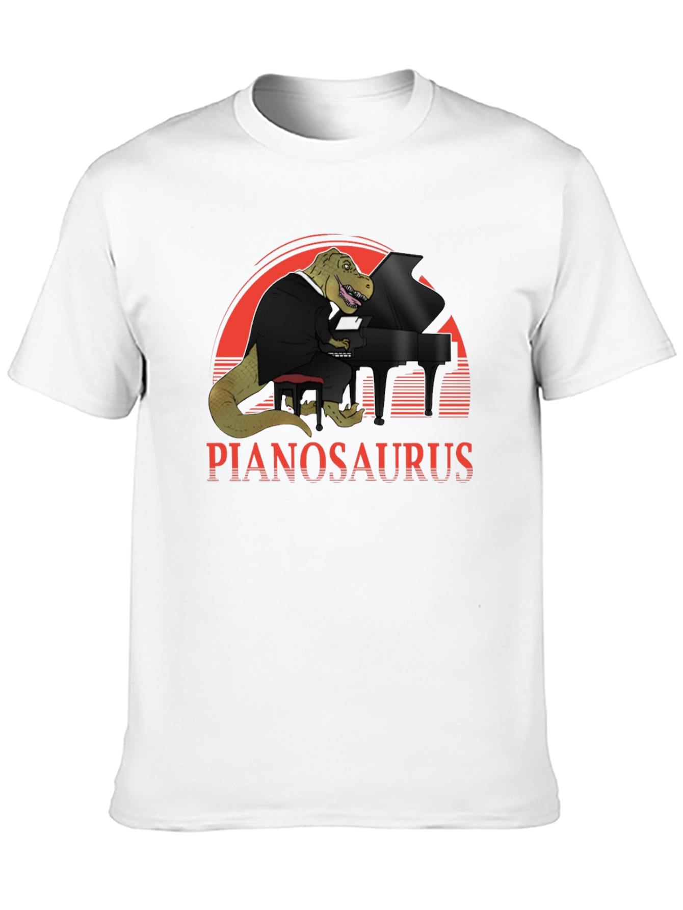 Pianosaurus T-Shirt - Dinosaur Piano Player Tee
