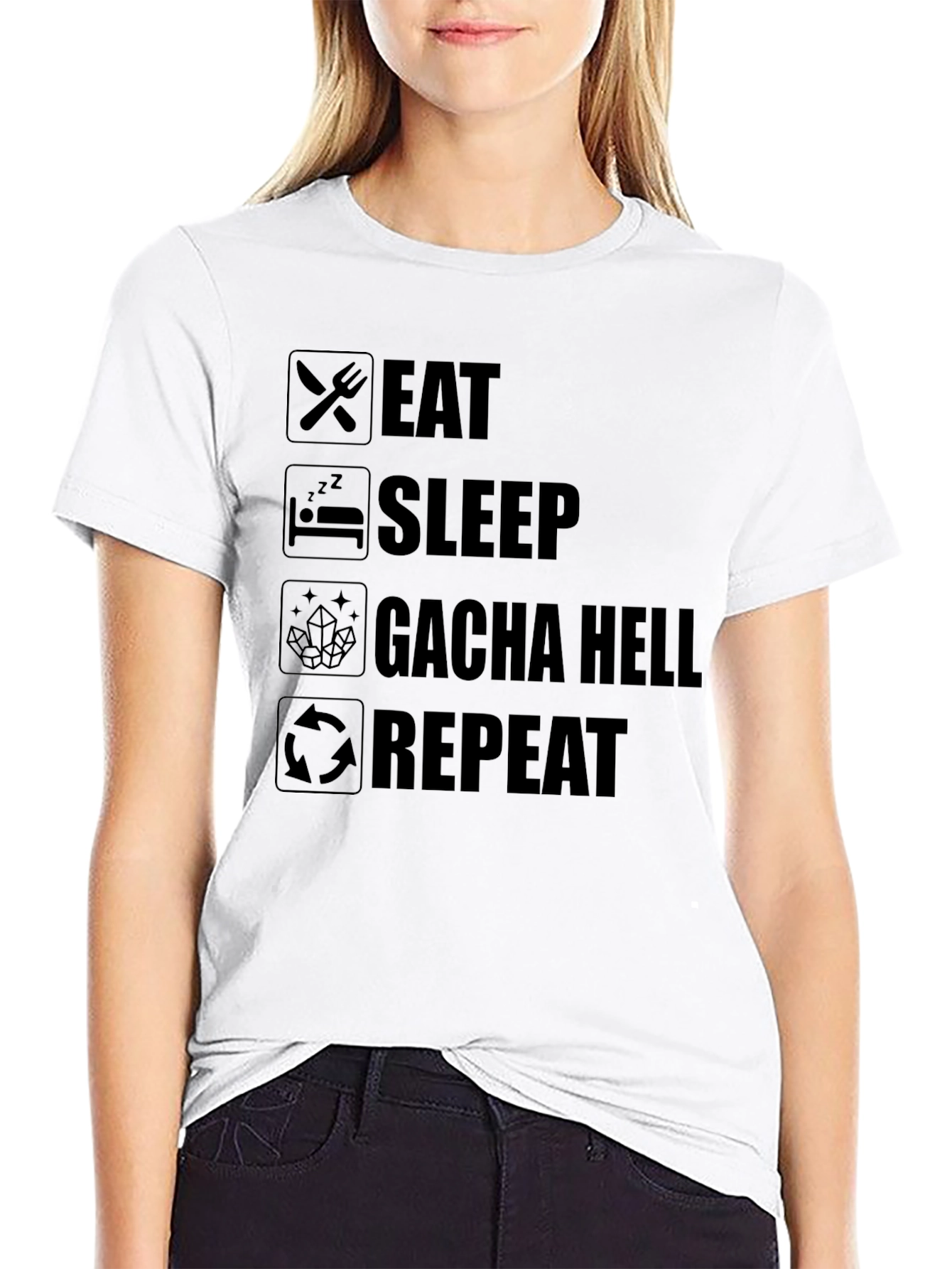 Eat Sleep Gacha Hell Repeat T-Shirt