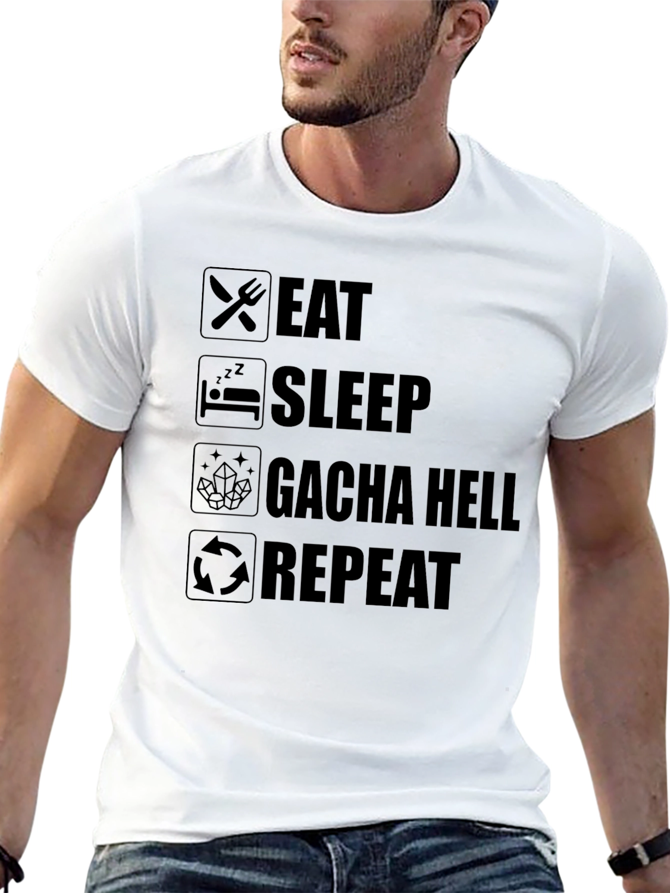 Eat Sleep Gacha Hell Repeat T-Shirt