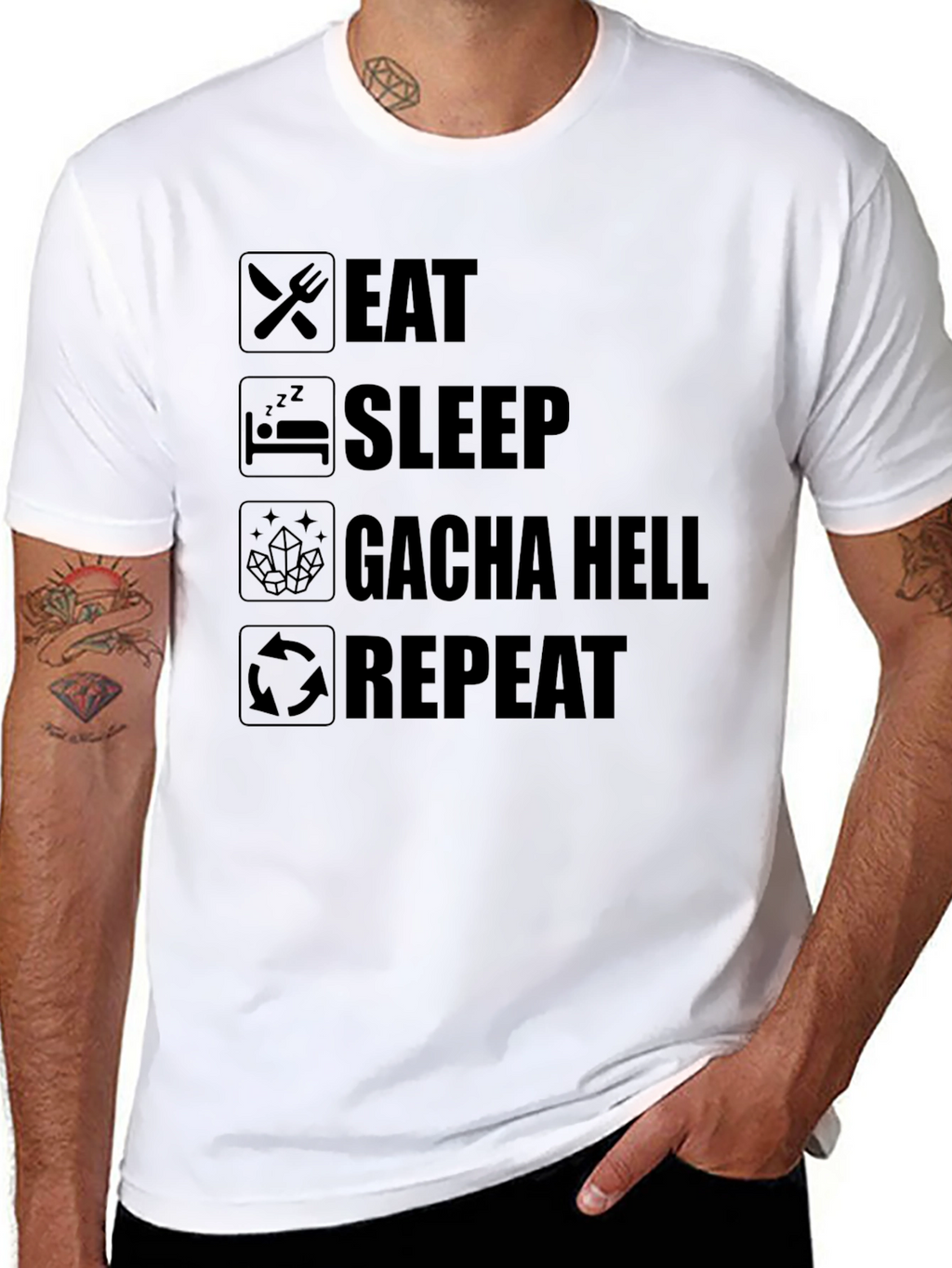 Eat Sleep Gacha Hell Repeat T-Shirt