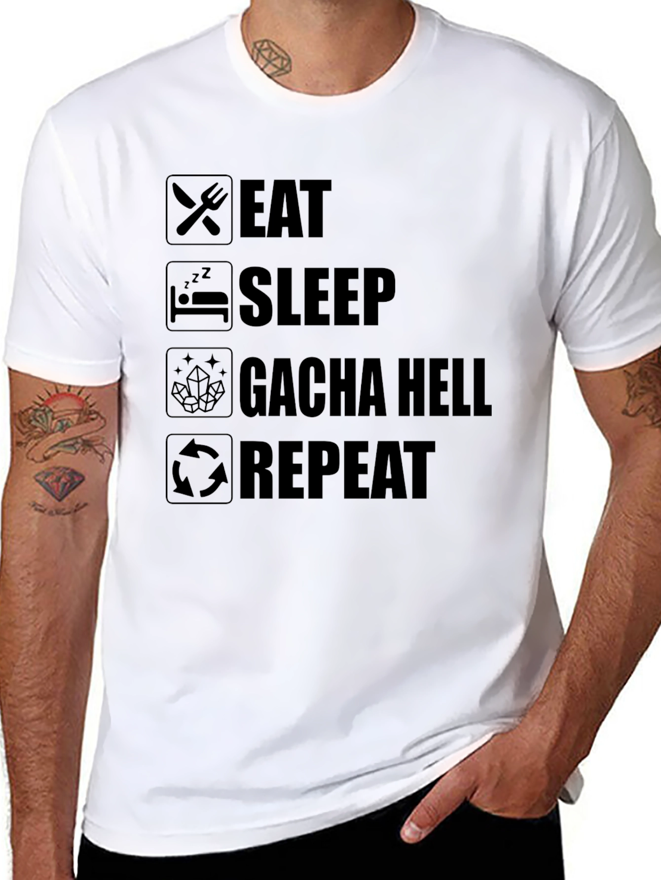 Eat Sleep Gacha Hell Repeat T-Shirt