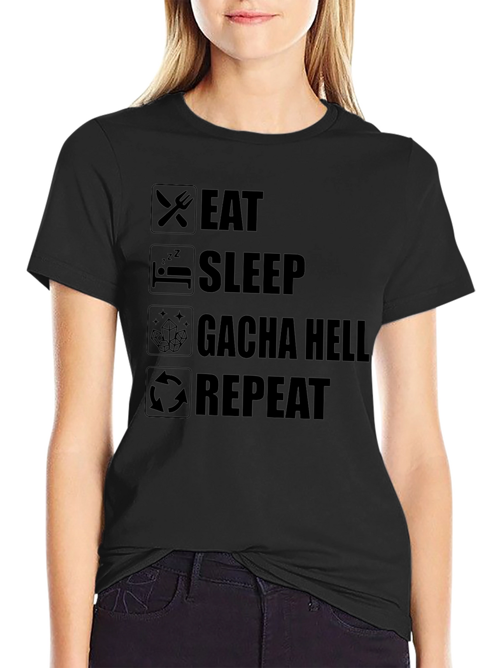 Eat Sleep Gacha Hell Repeat T-Shirt