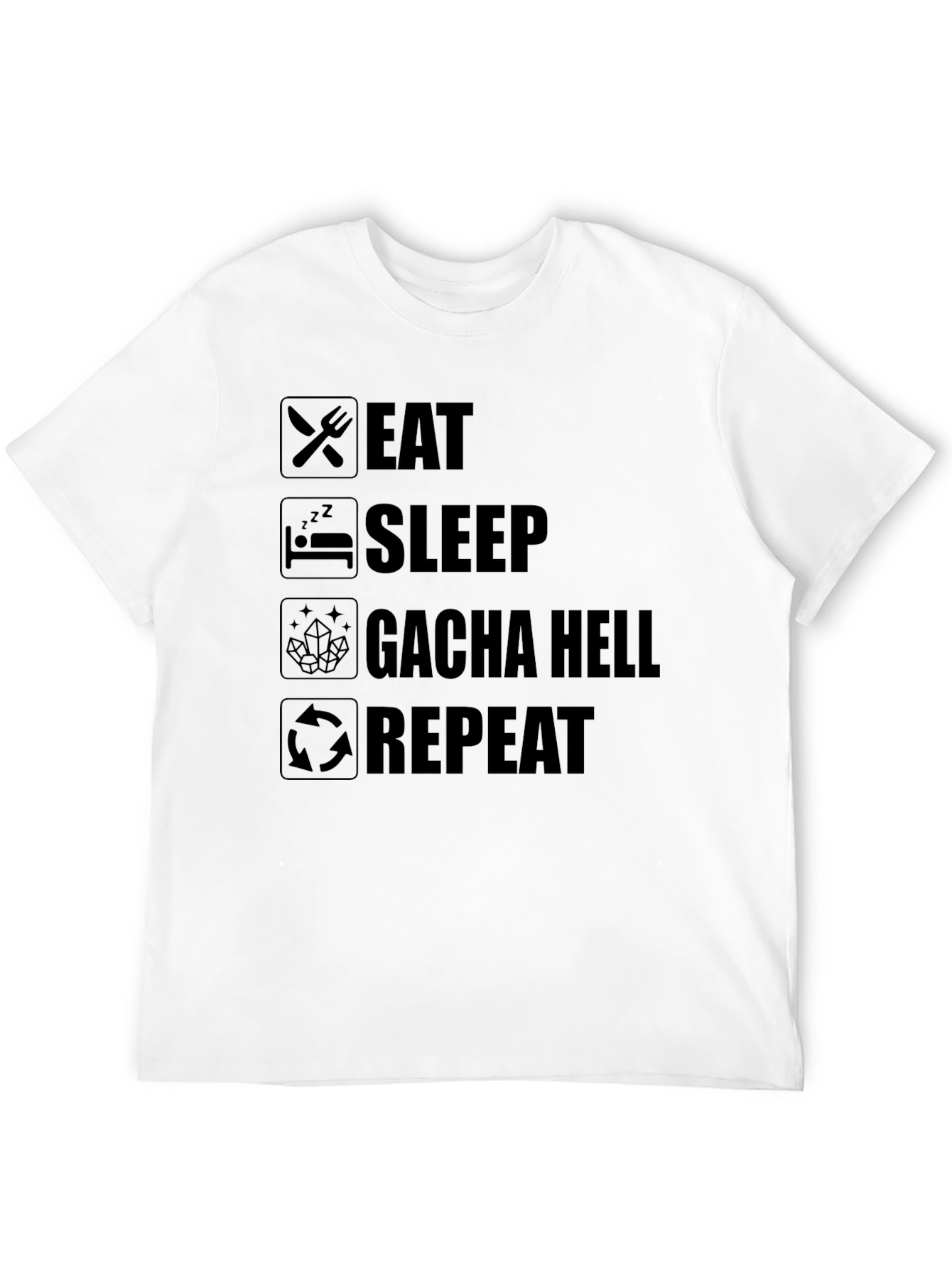 Eat Sleep Gacha Hell Repeat T-Shirt