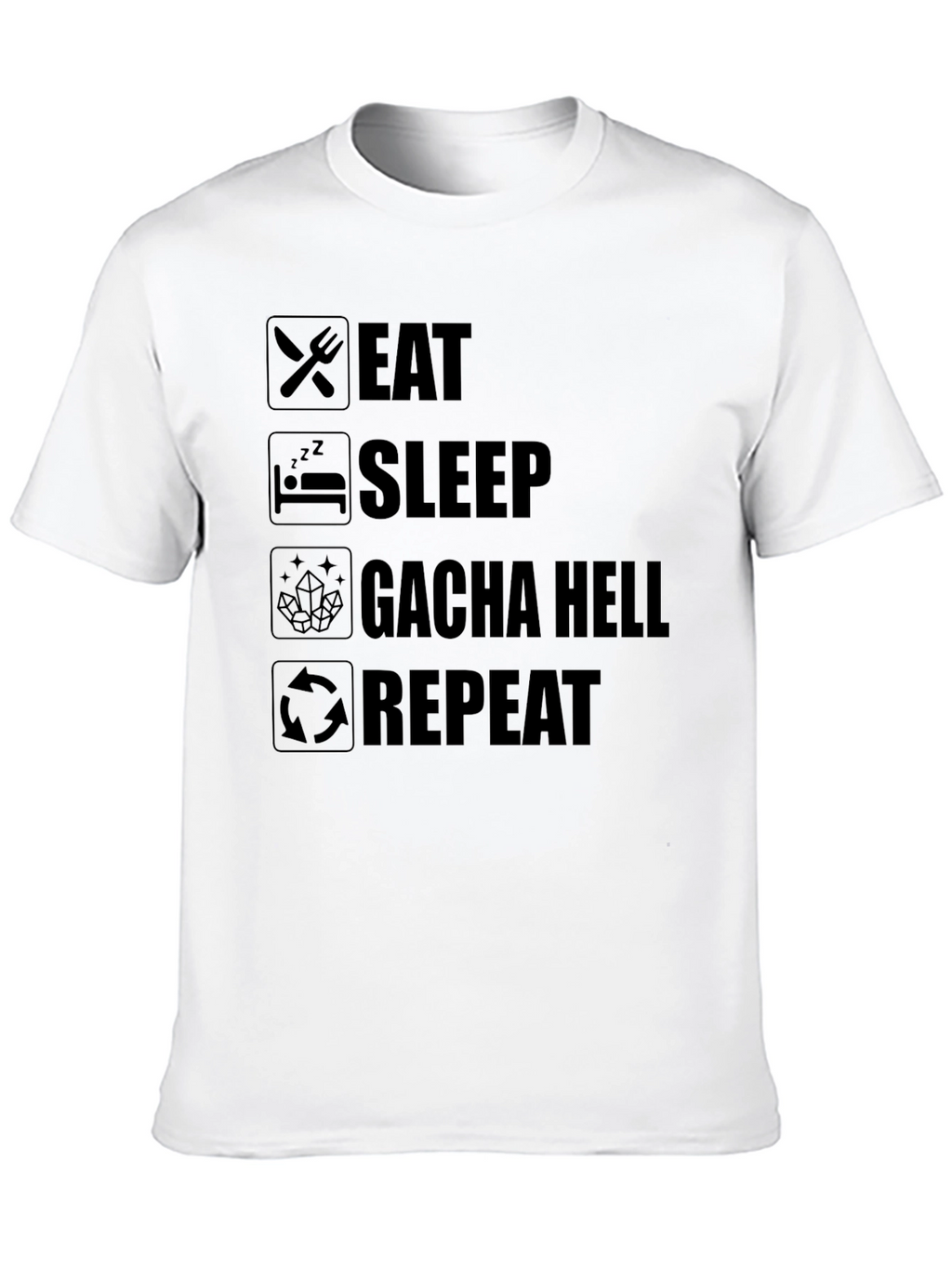 Eat Sleep Gacha Hell Repeat T-Shirt