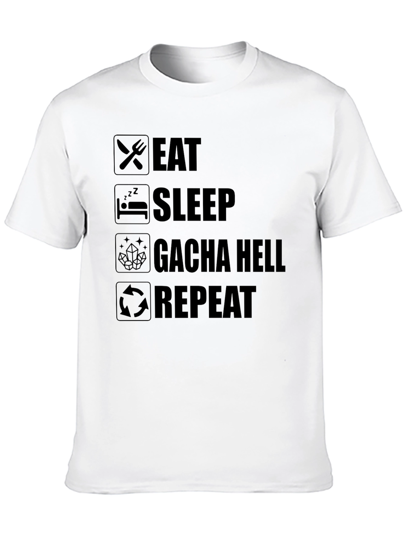 Eat Sleep Gacha Hell Repeat T-Shirt