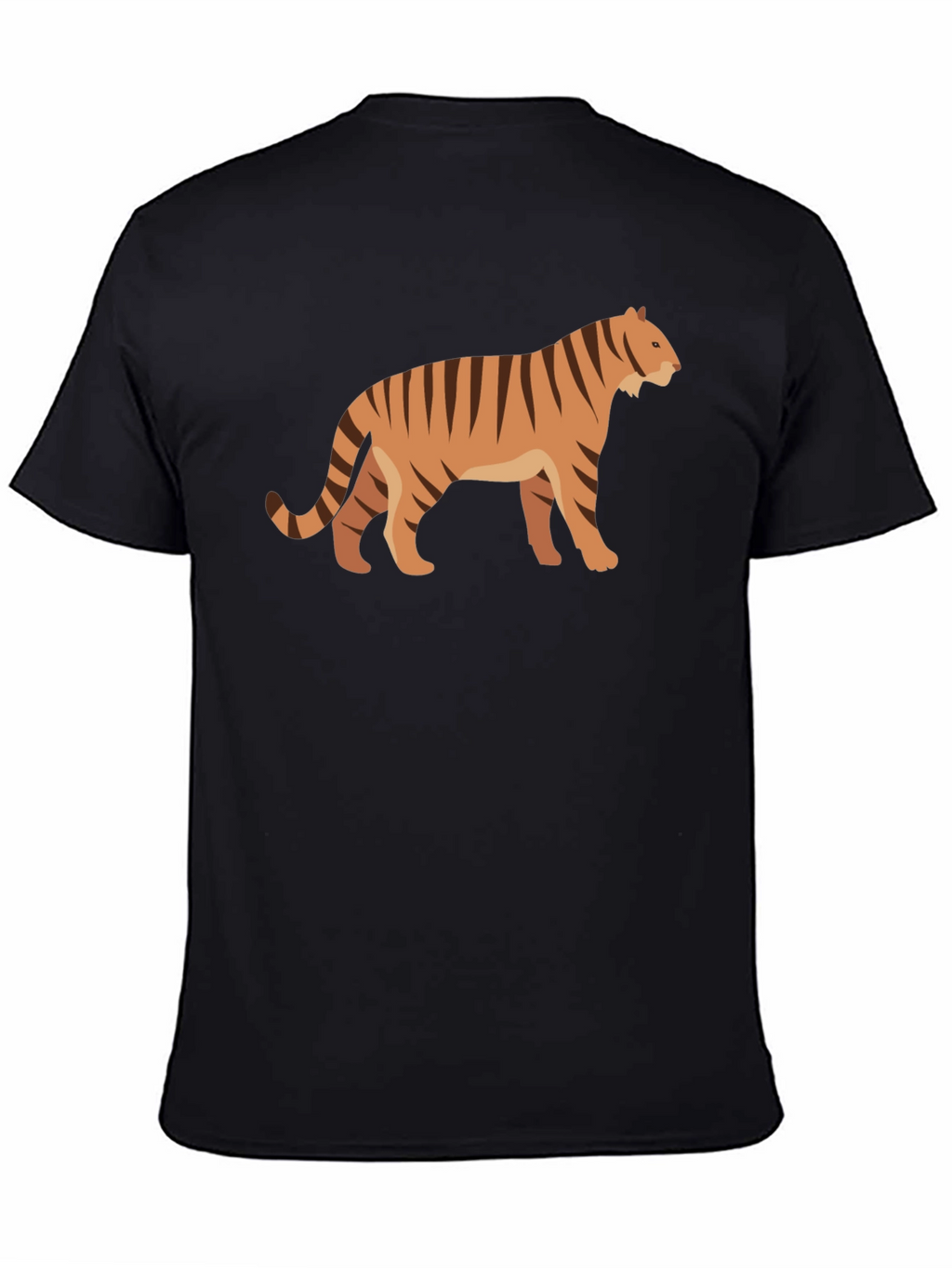 Tiger Graphic Tee - Black Cotton T-Shirt