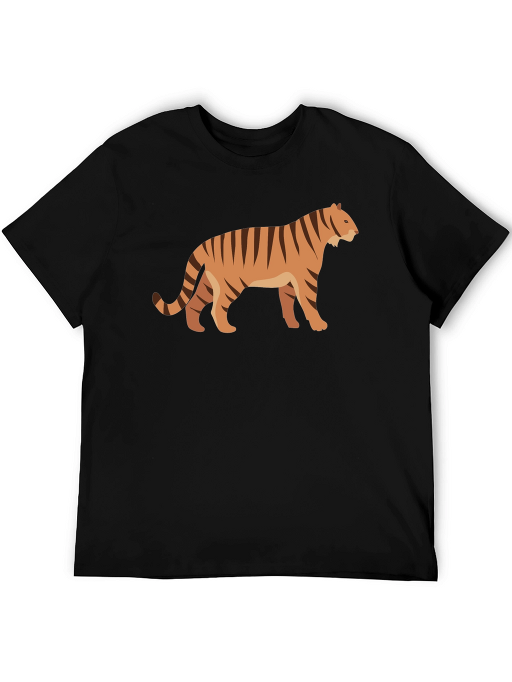 Tiger Graphic Tee - Black Cotton T-Shirt