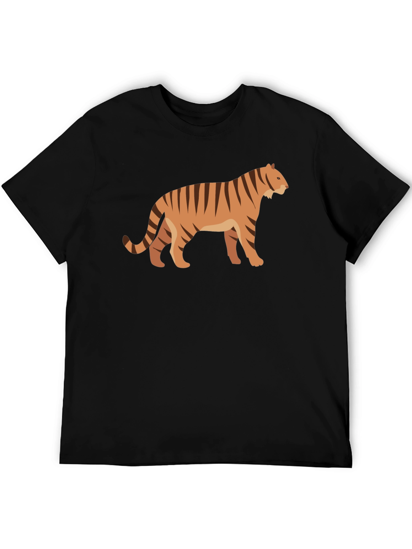 Tiger Graphic Tee - Black Cotton T-Shirt
