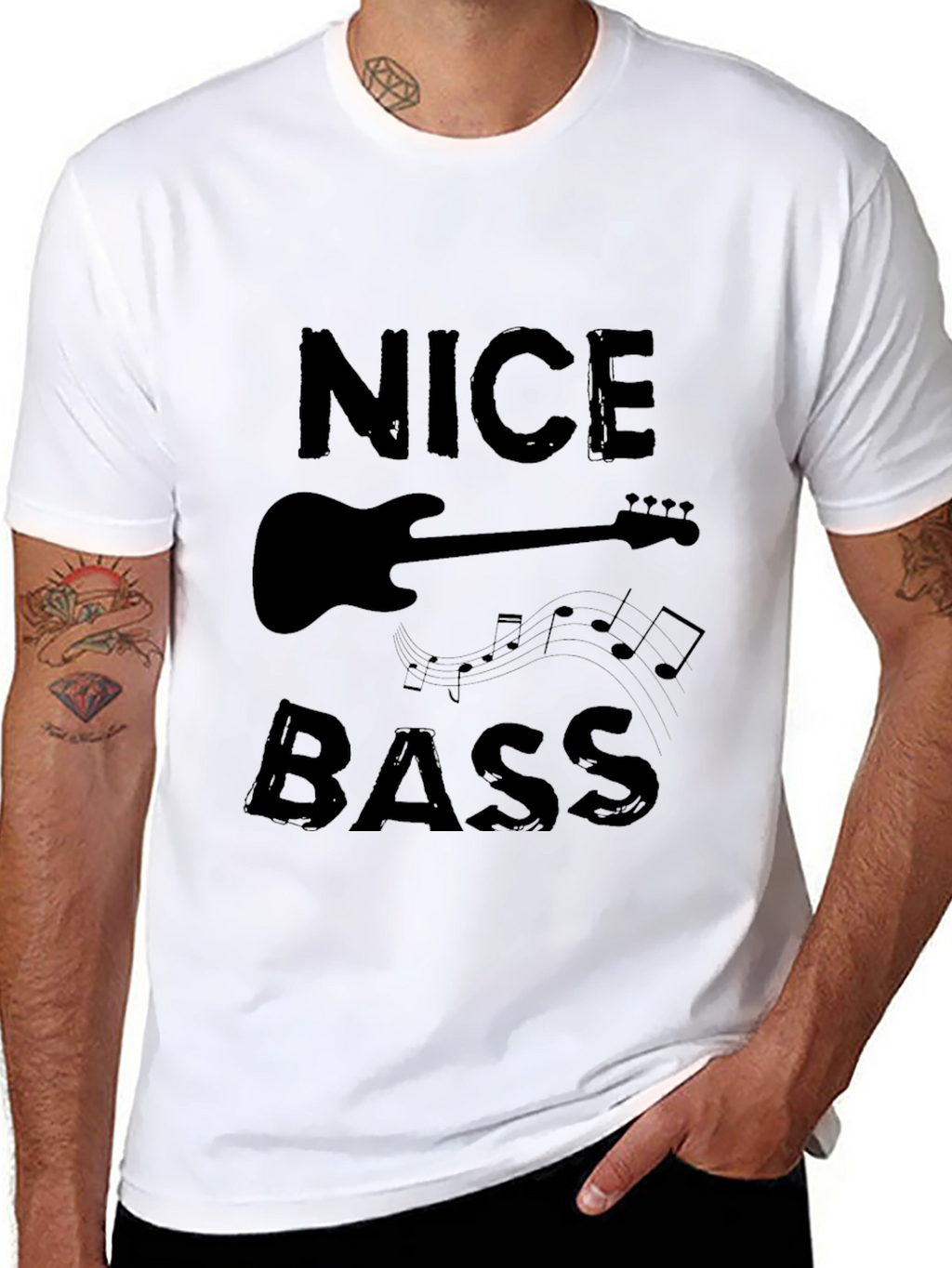Nice Bass Black Graphic T-Shirt