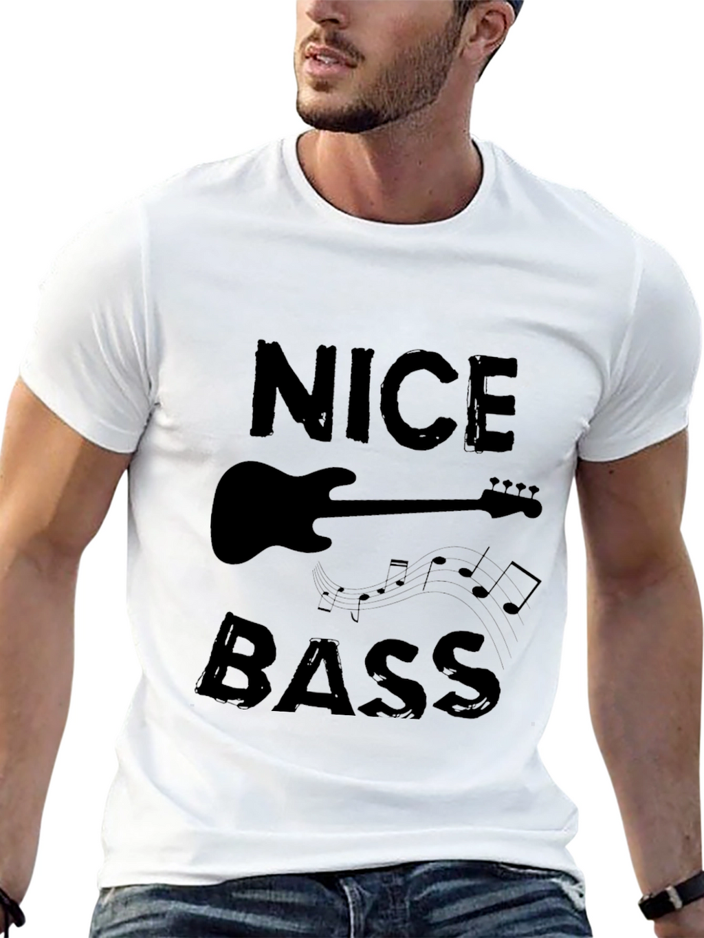 Nice Bass Black Graphic T-Shirt