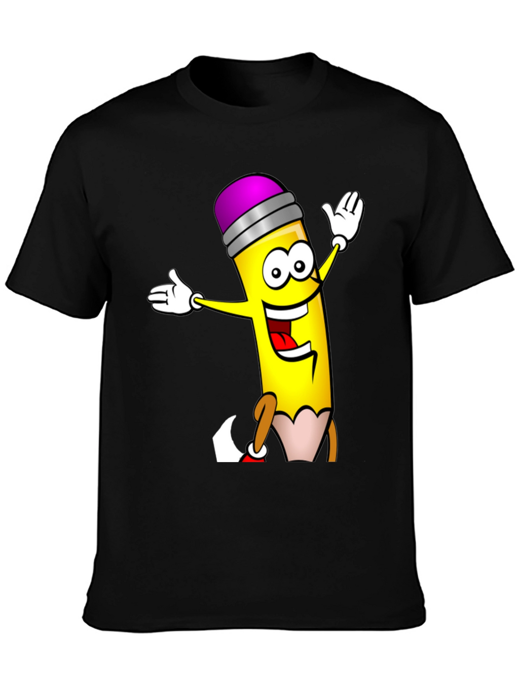 Fun Cartoon Pencil Graphic T-Shirt