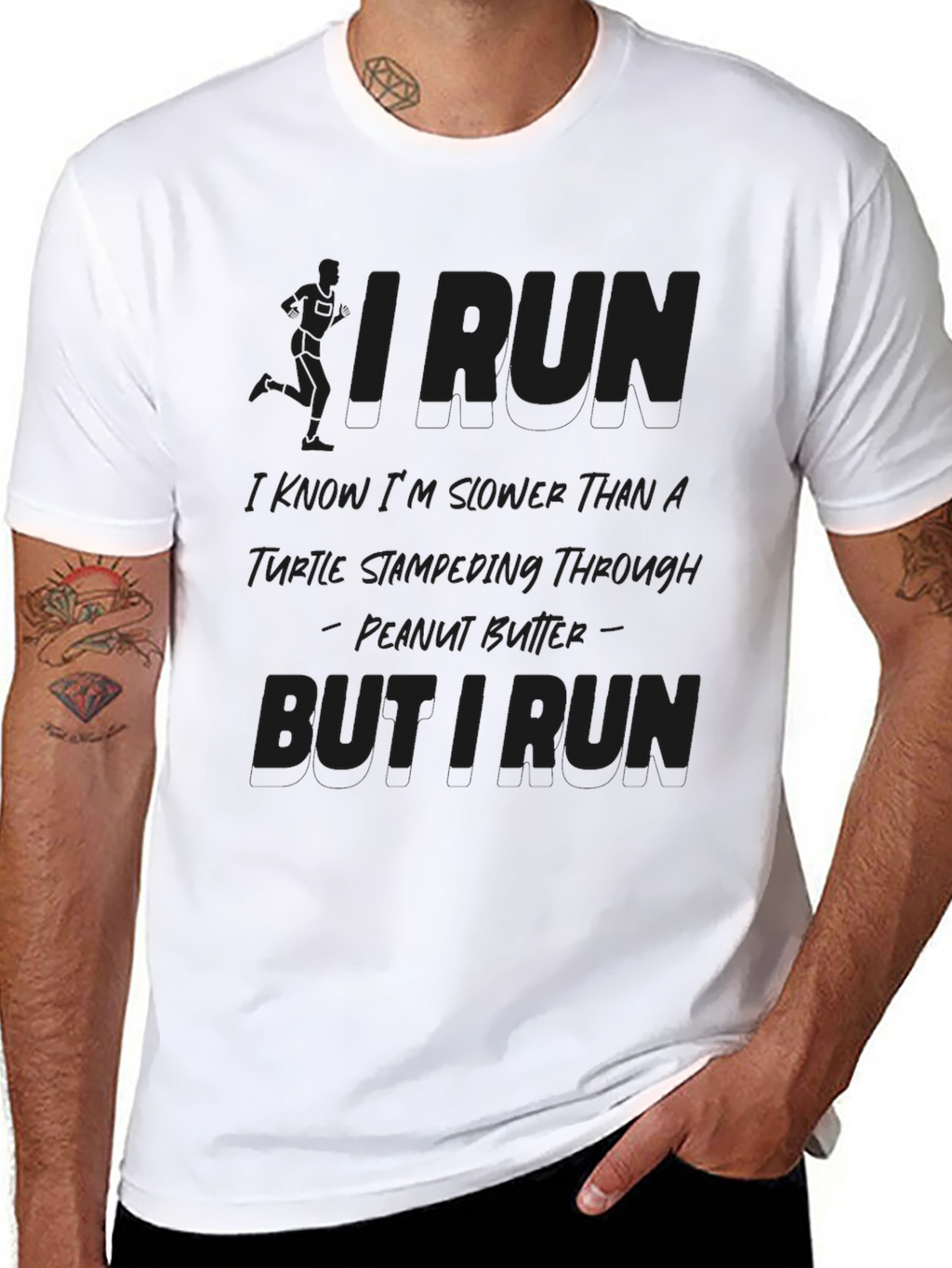 Funny Running T-Shirt - I Run Turtle Peanut Butter