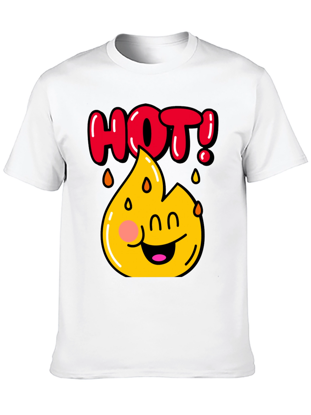 Funny Hot Flame Graphic Black T-Shirt