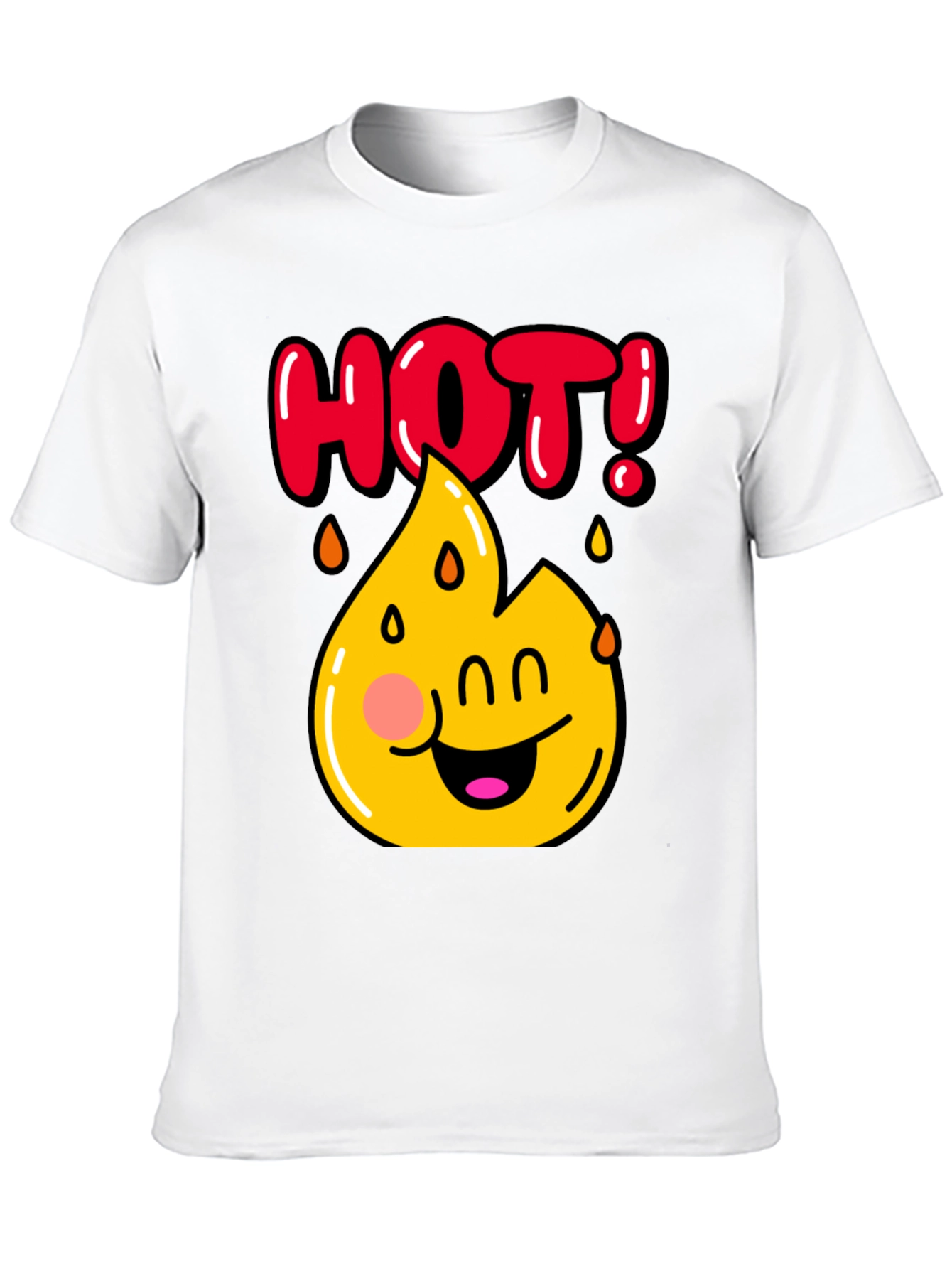 Funny Hot Flame Graphic Black T-Shirt