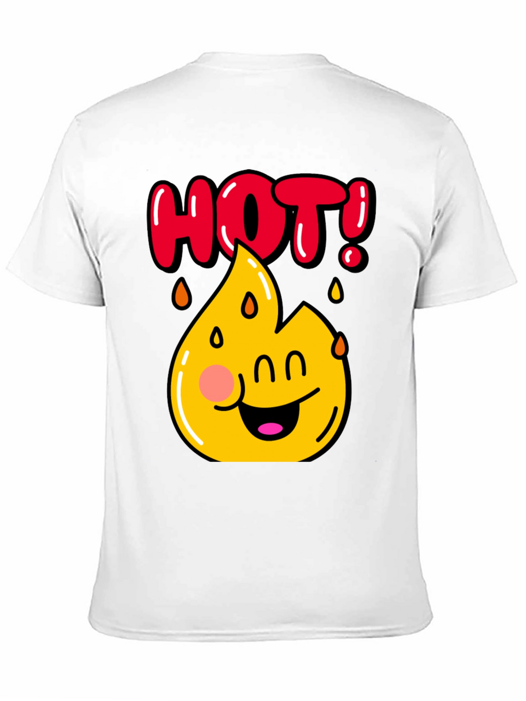 Funny Hot Flame Graphic Black T-Shirt