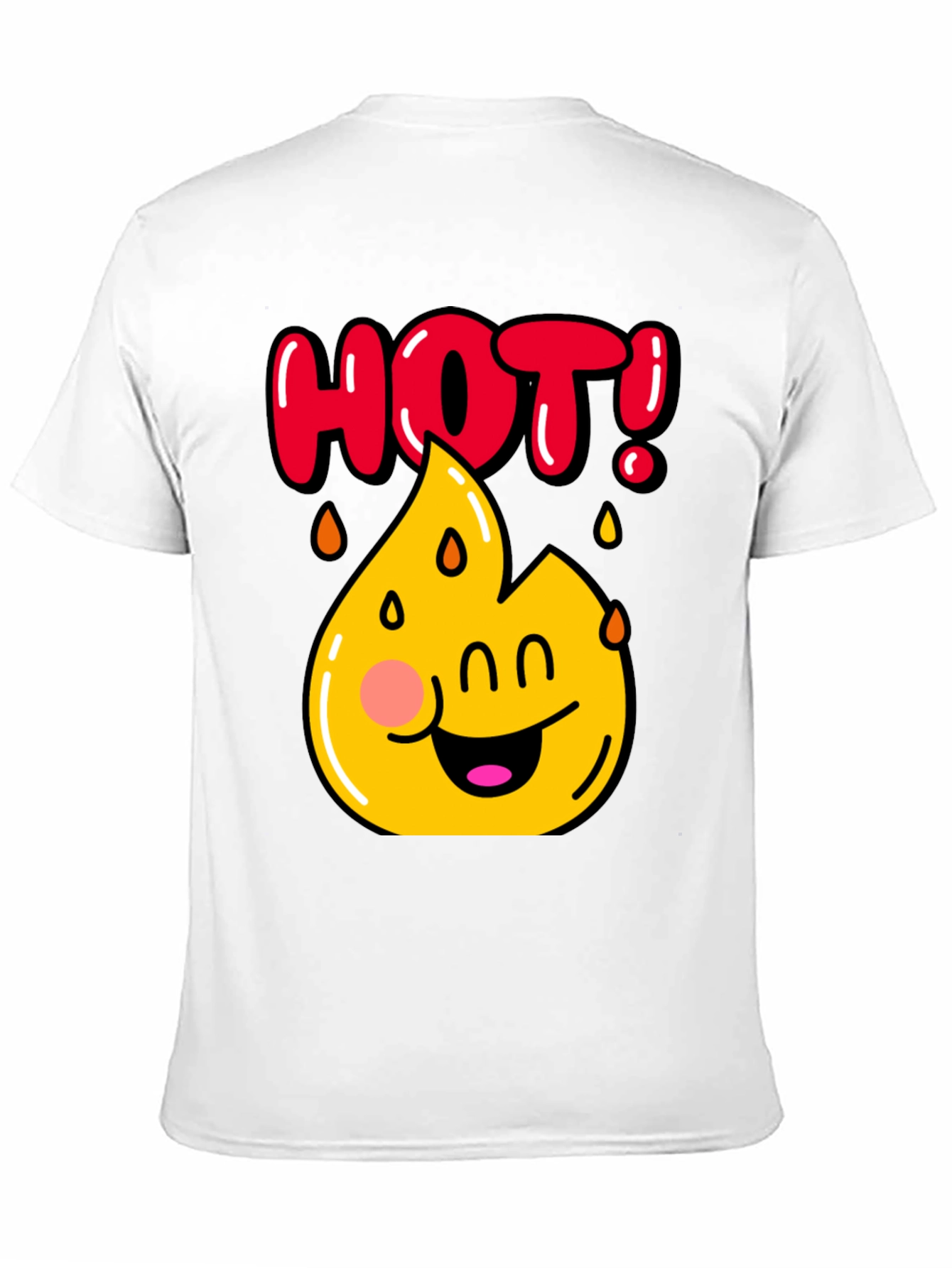 Funny Hot Flame Graphic Black T-Shirt
