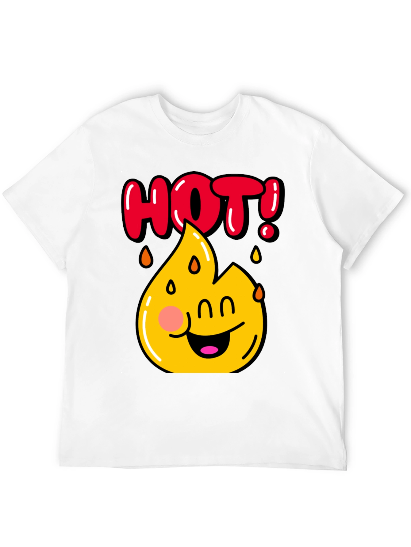 Funny Hot Flame Graphic Black T-Shirt