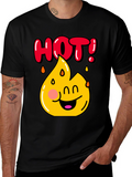 Funny Hot Flame Graphic Black T-Shirt